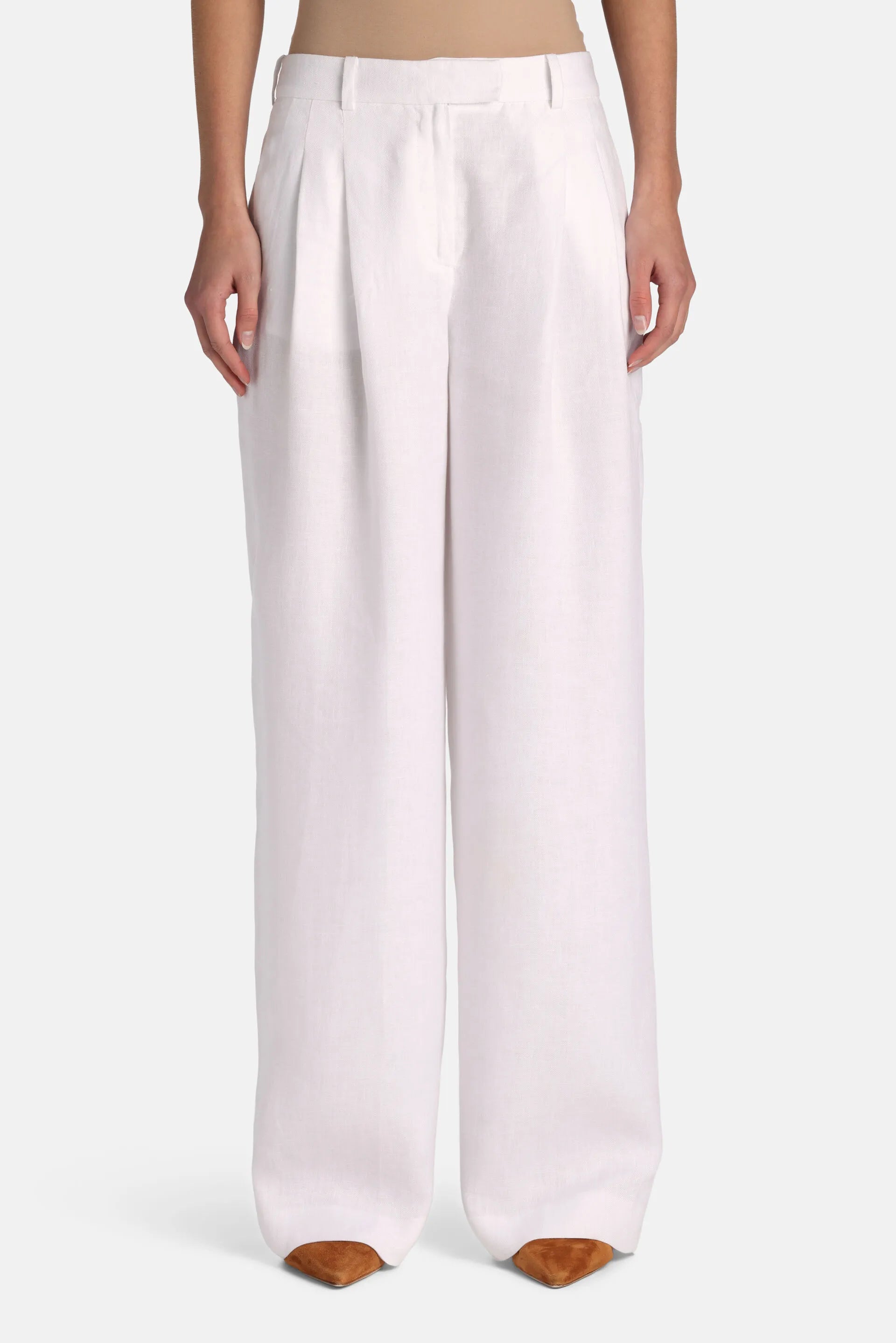 Luisa Spagnoli Bianco Women Agibile - Pleated Pants SKU: AGIBILE_0201 Image 01