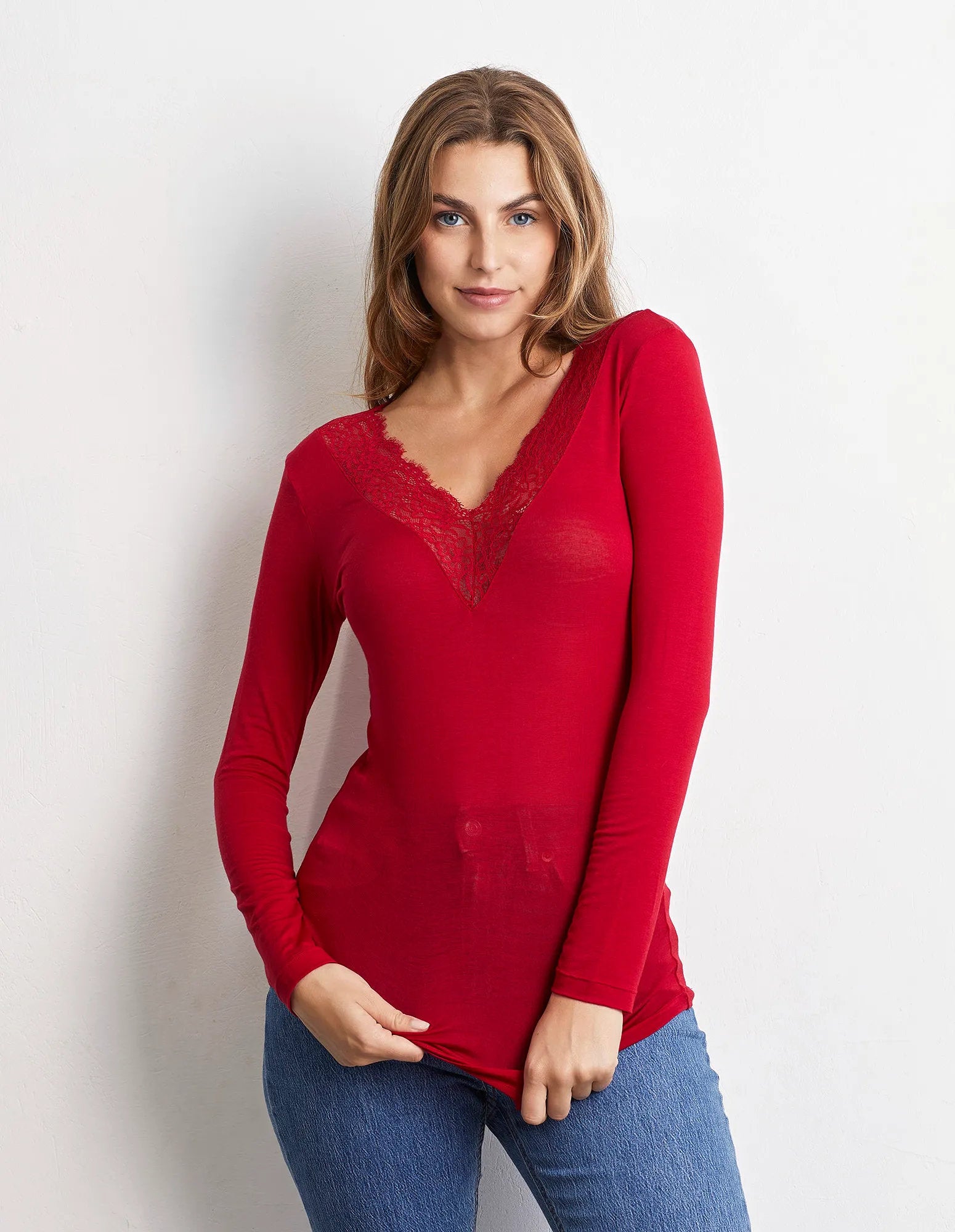 Long Sleeve Shirt - Basic Modal & Wool_AMAD173007_091_02