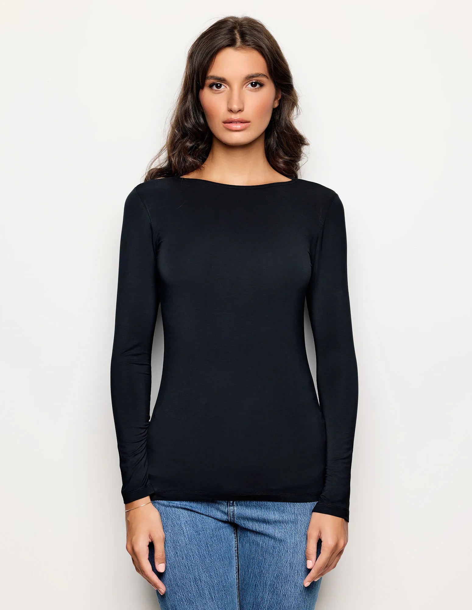 Yamamay_Black_Boat-Neck Top in Tencelª Modal Ð Modal/Silk Basic_AMAD183008_072_02