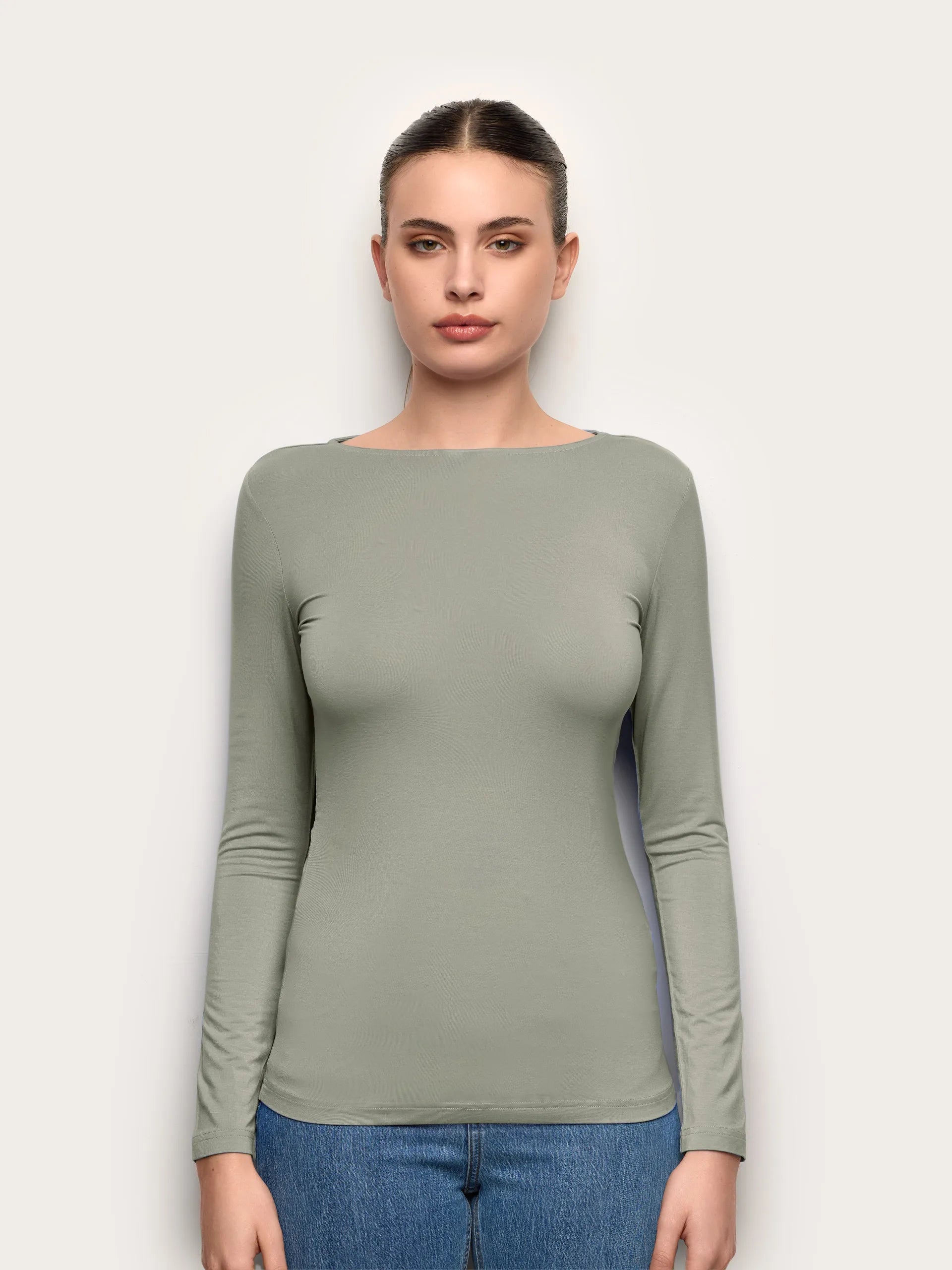 Yamamay_Hunter Green_T-Shirt - Basic Modal/Silk_AMAD191003_115_02