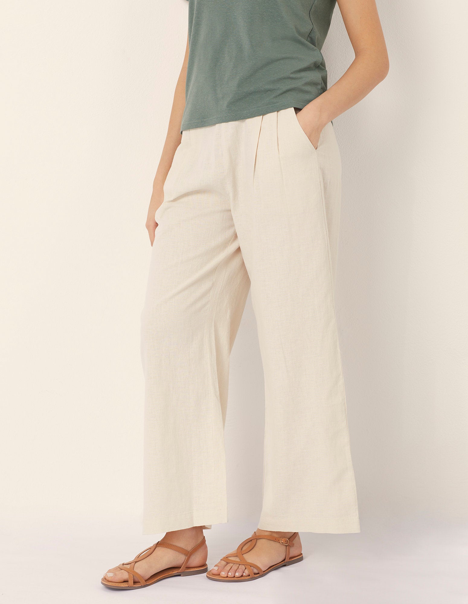 Yamamay_Cotton & Linen Long Trousers with Pleats_APMD181005_717_05