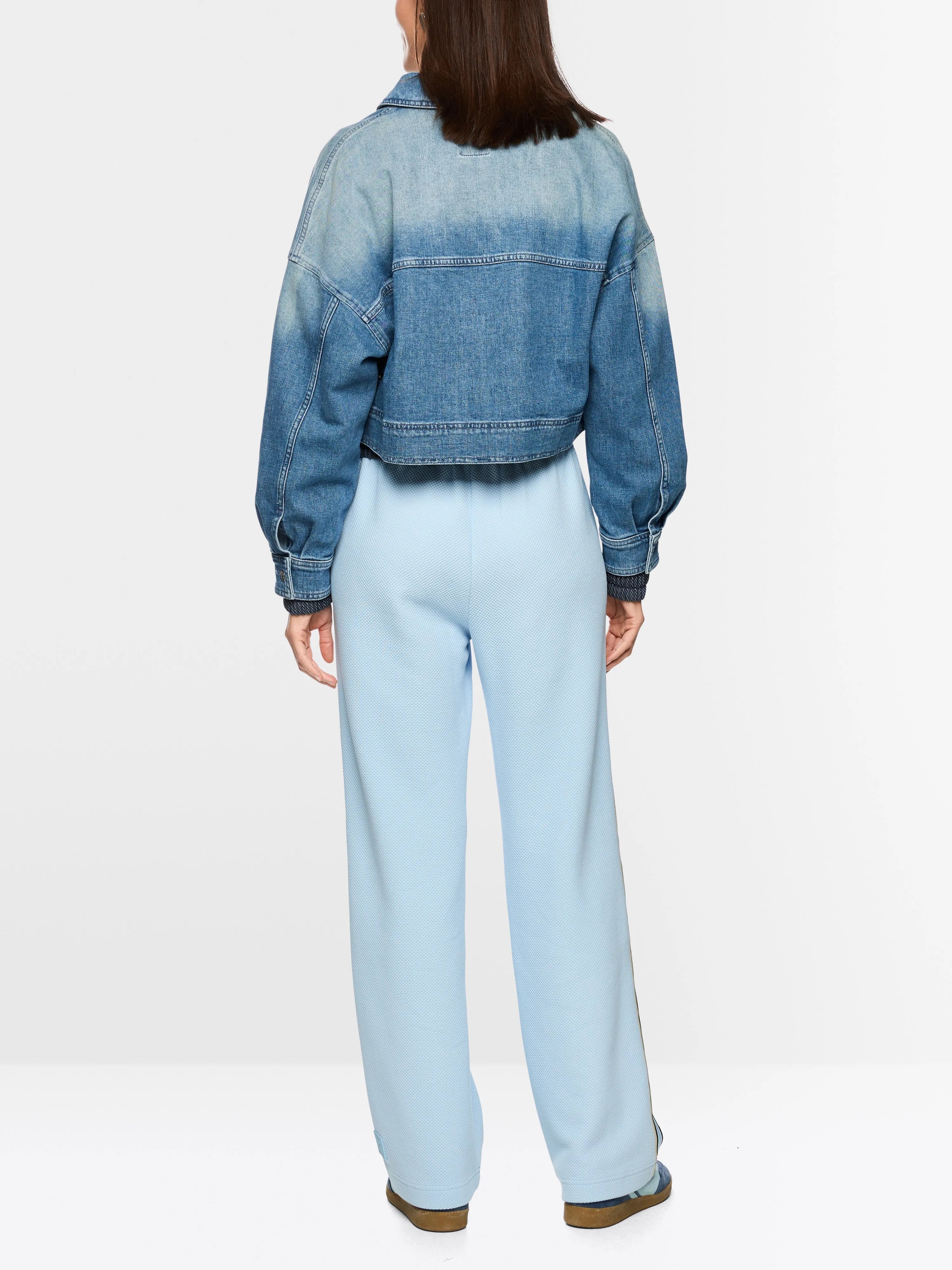 Marccain Blue Denim Women Short Denim Jacket with Zip SKU: AS 31.10 D06_353 Image 02