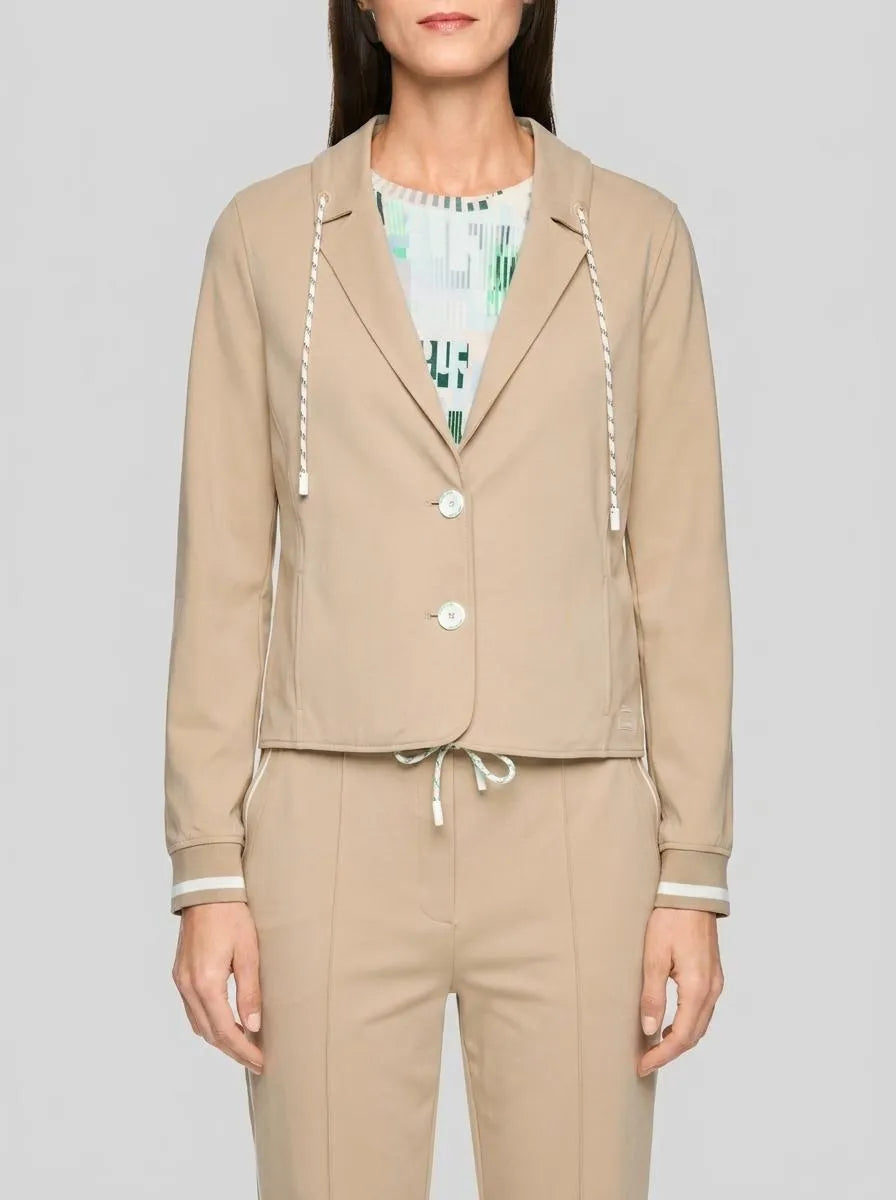 Marccain Light Stone Women Sporty Blazer with Striped Details SKU: AS 34.06 J54_610 Image 00