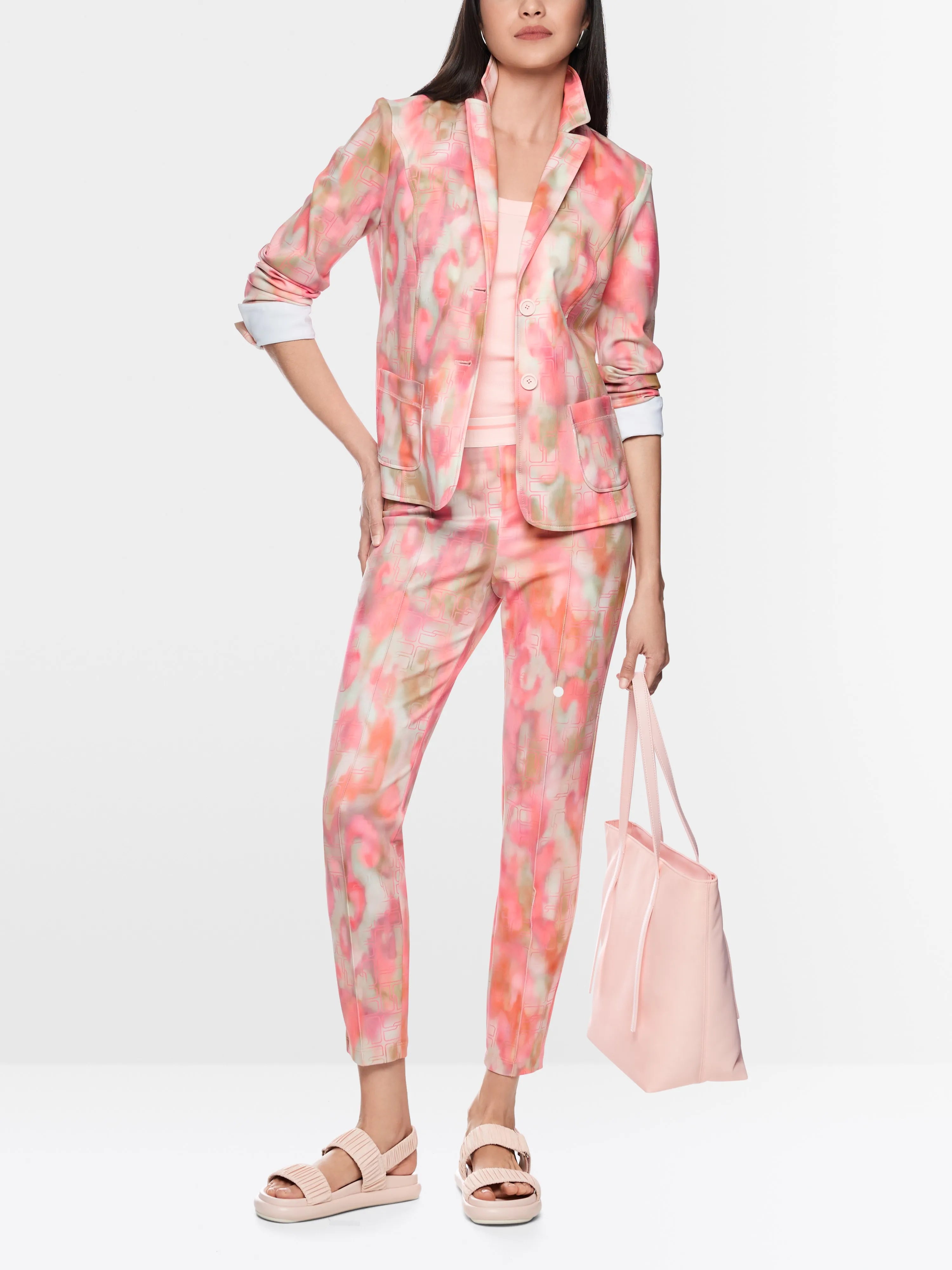 Marc Cain Candlelight Peach Women Blazer with All-Over Print SKU: AS 34.08 J88_231 Image 01