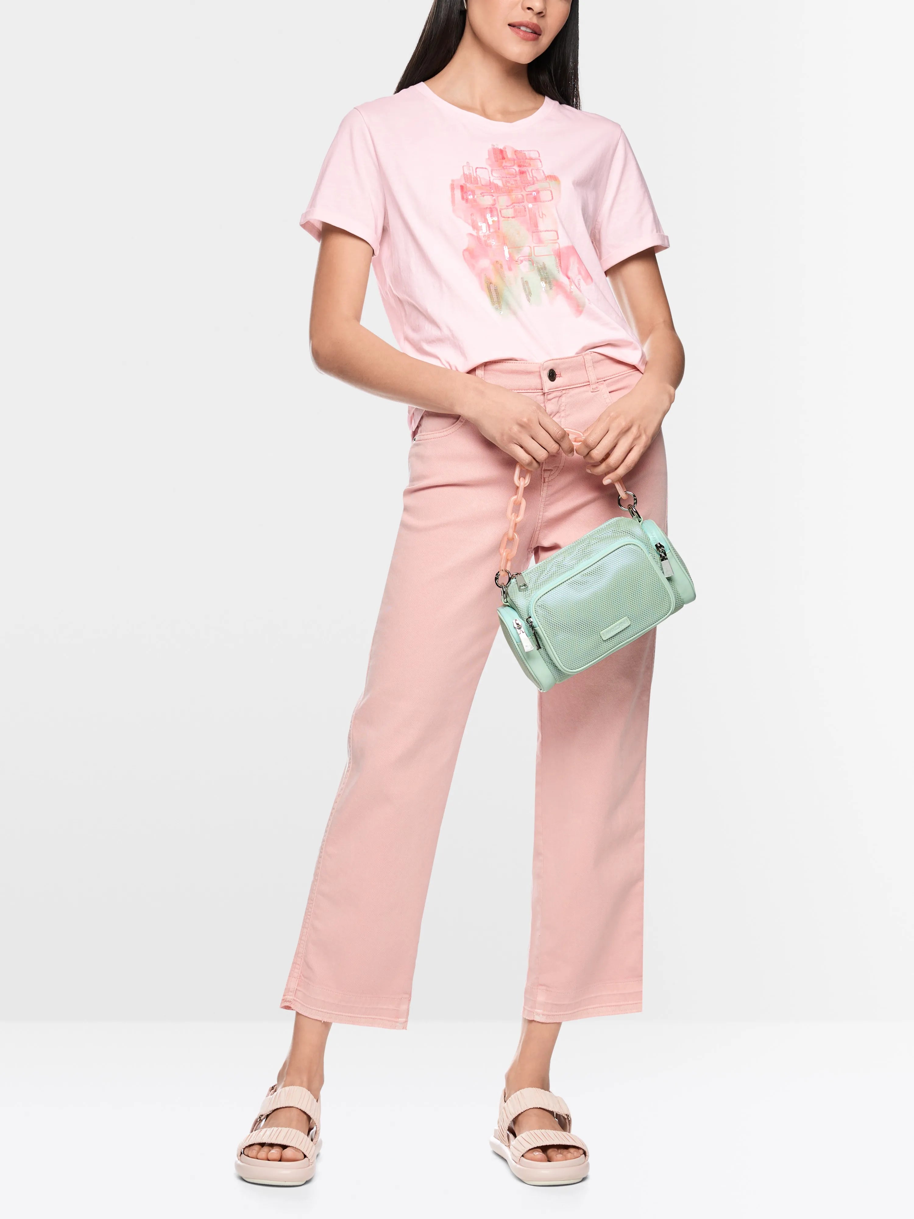 Marc Cain Rosewater New Women Cotton T-Shirt with AppliquŽ SKU: AS 48.56 J62_202 Image 01