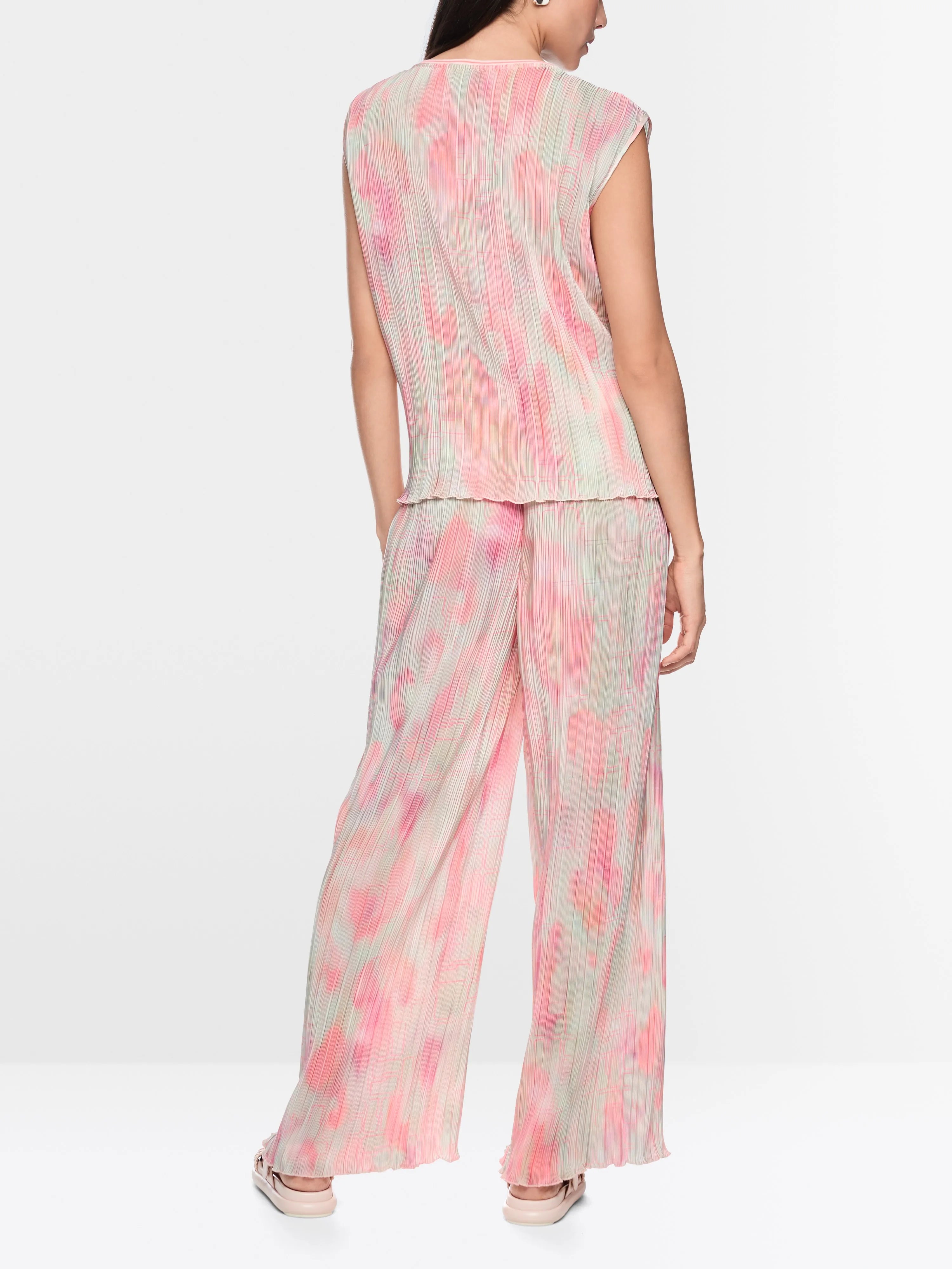 Marc Cain Candlelight Peach Women Sleeveless Pleated Blouse SKU: AS 51.26 W37_231 Image 02