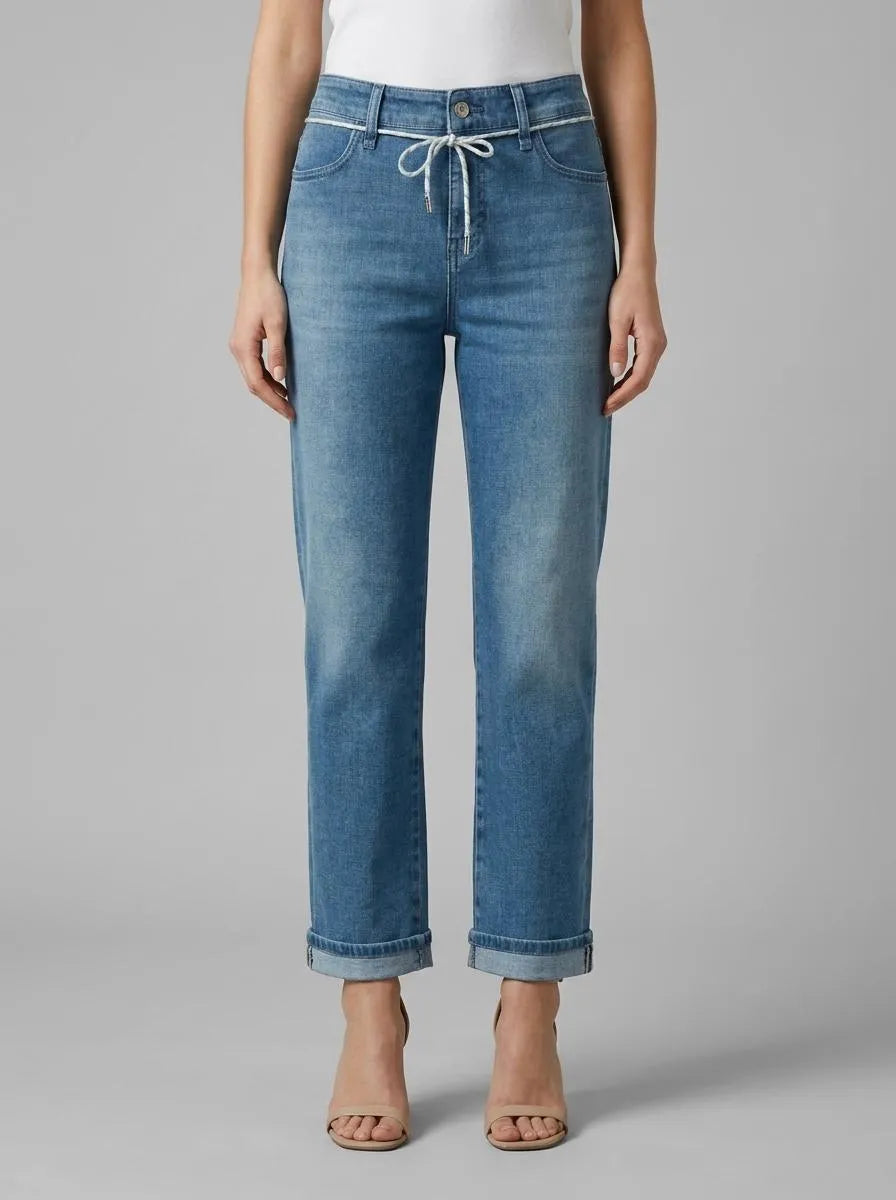 Marccain Blue Denim Women FENDOU Feminine Jeans with Drawstring SKU: AS 82.19 D06_353 Image 00