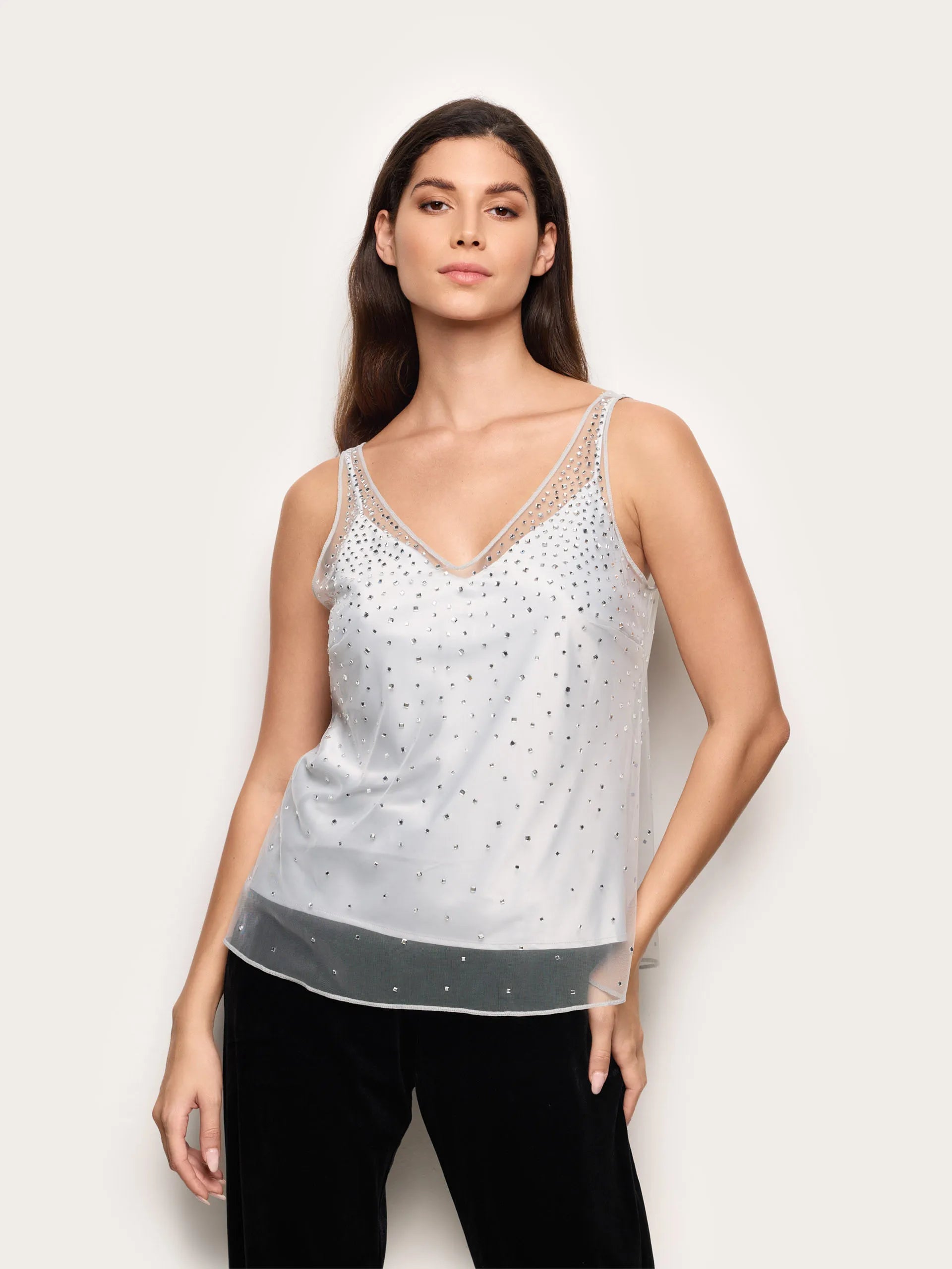 Yamamay_Light Grey_Party Tulle and Satin Overlapping Top with Rhinestones_ATOD184001_052_01