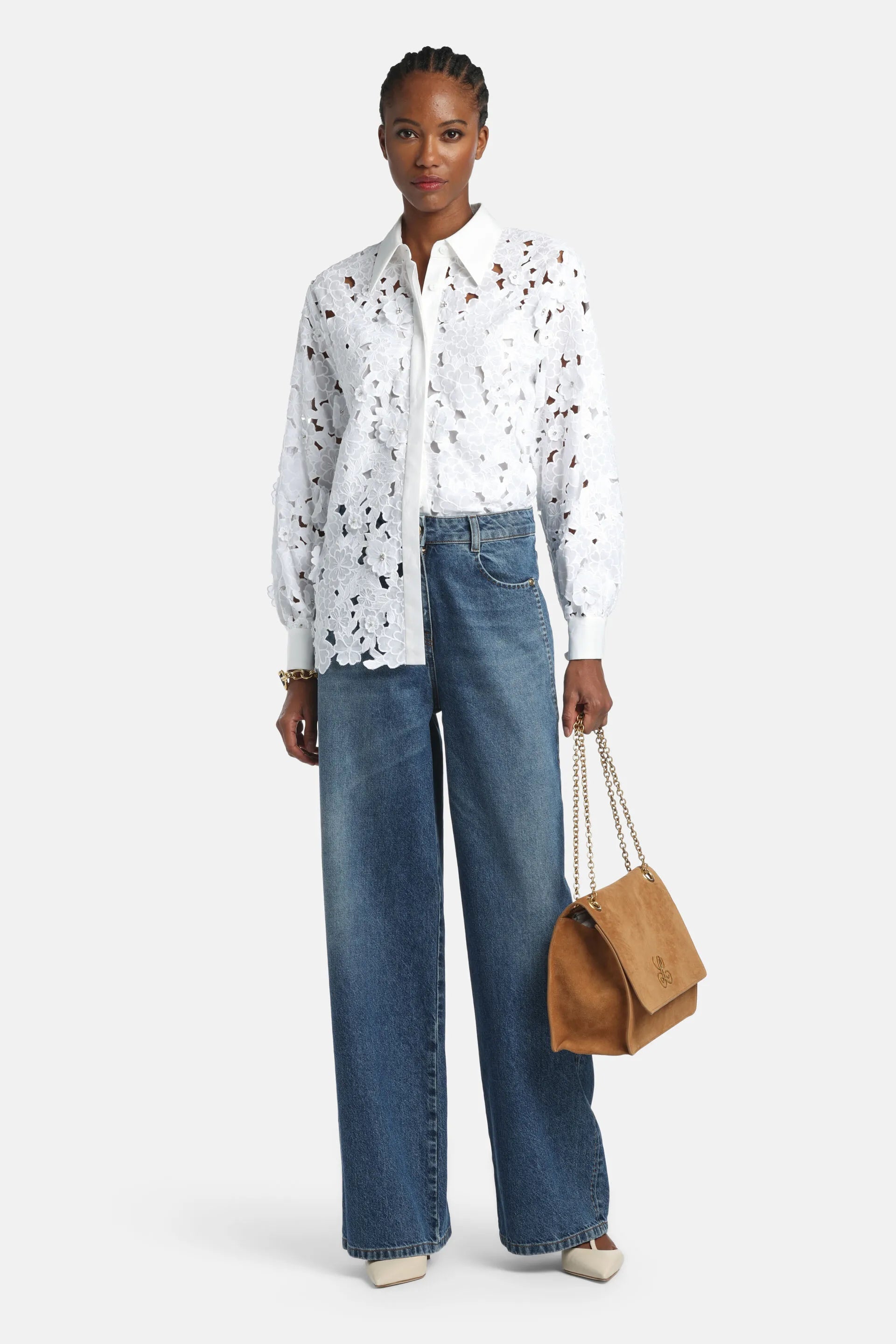 Luisa Spagnoli Bianco Women Balista - MacramŽ Lace Shirt SKU: BALISTA_0201 Image 06