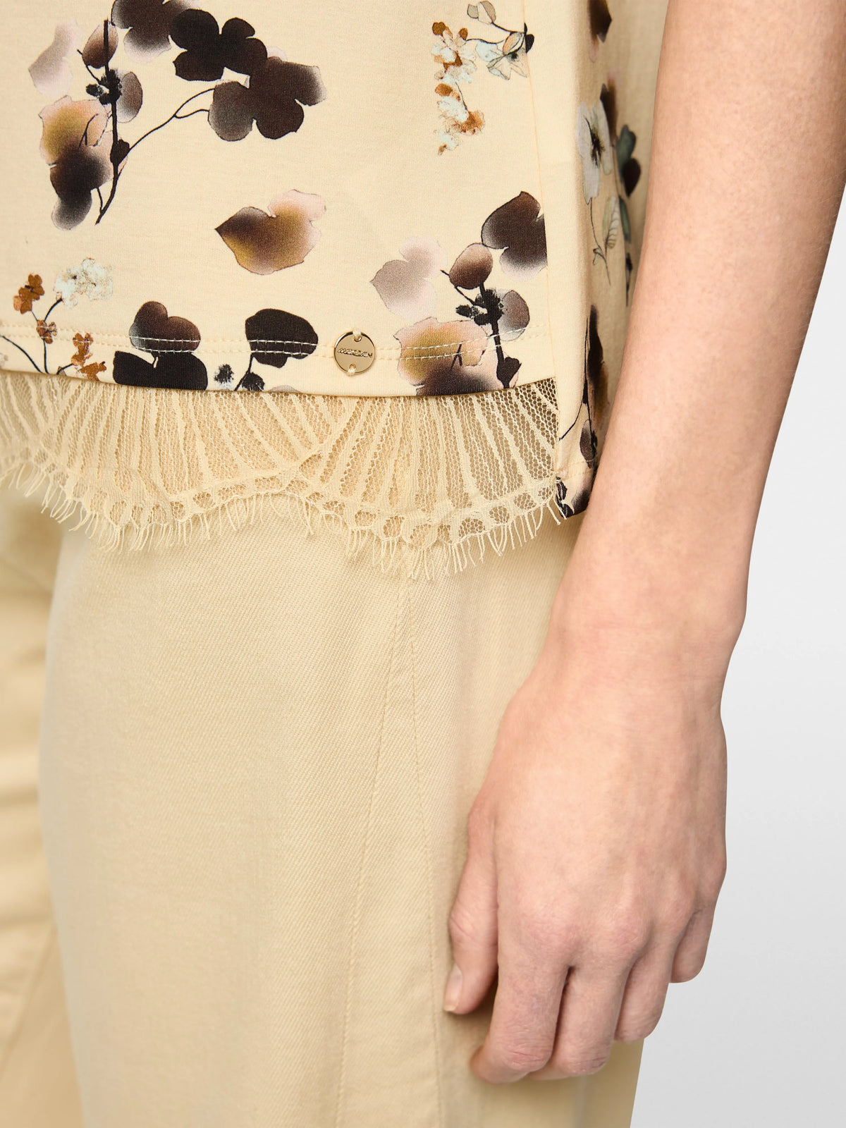Marc Cain Lamb`S Wool Women Floral Shirt with Lace Trim SKU: BC 48.31 J47_126 Image 04