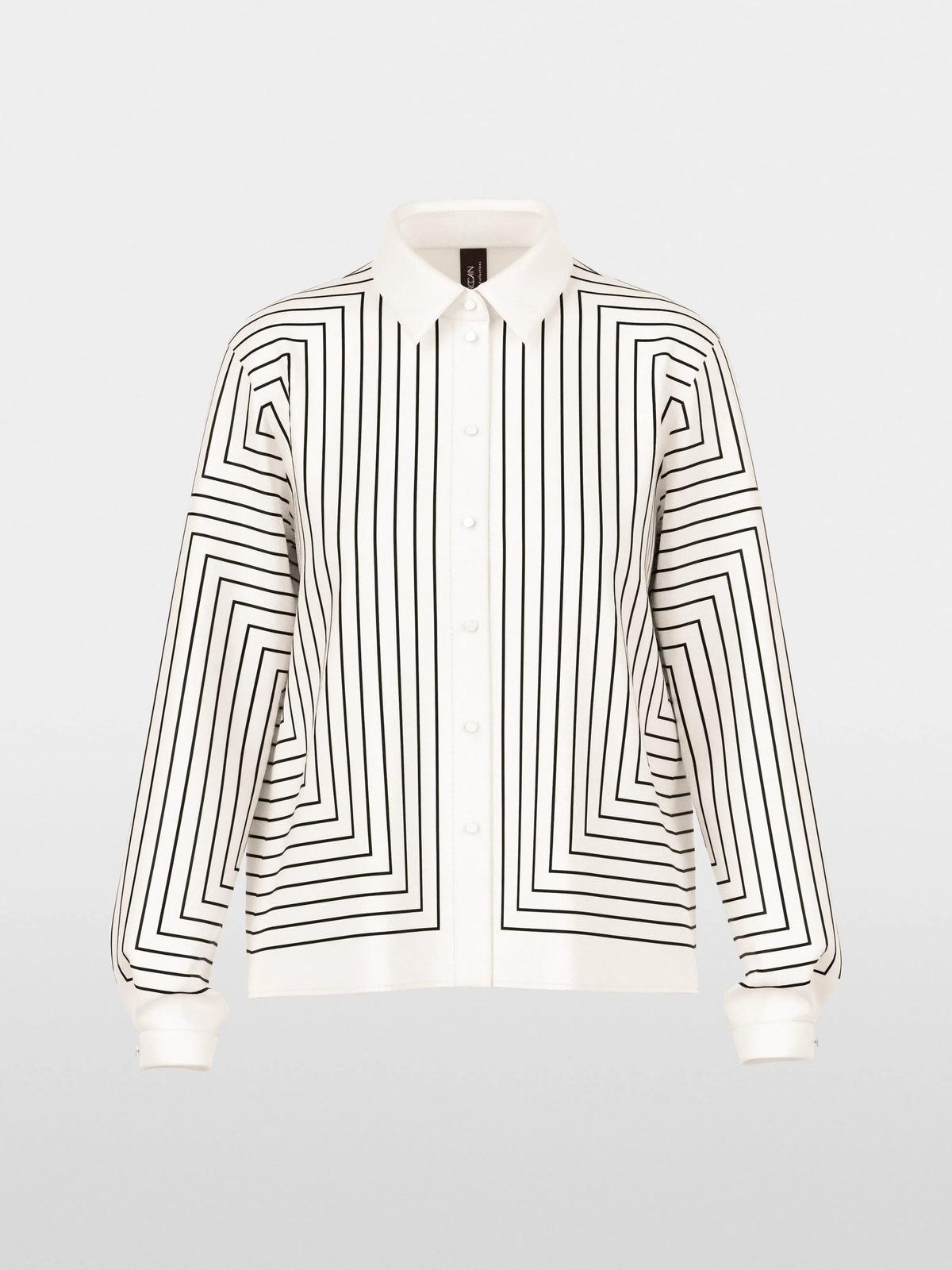 Marc Cain White And Black Women Geometric Blouse in a Silk Blend SKU: BC 51.12 W18_190 Image 07