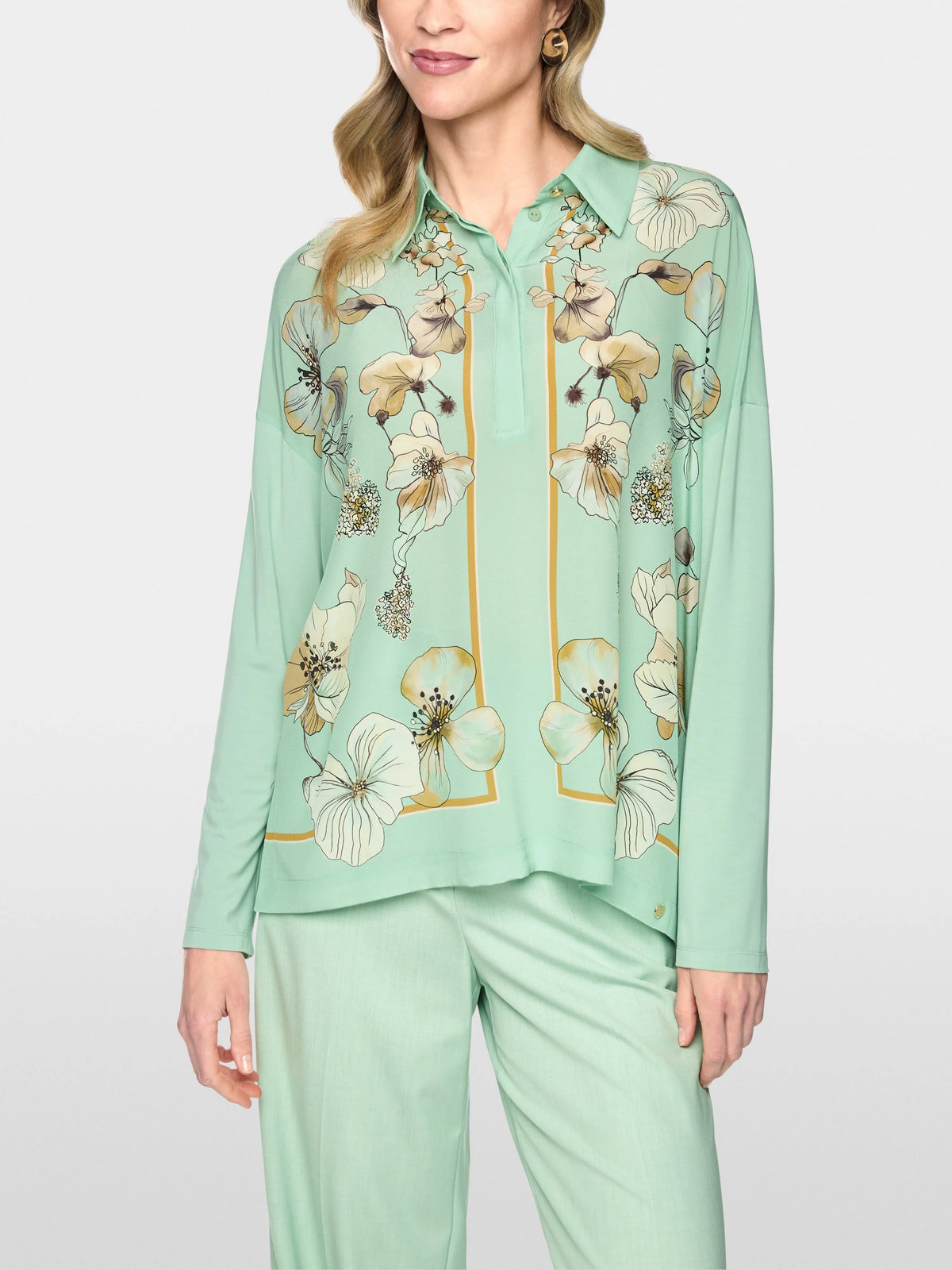 Marc Cain Silt Green Women Shirt Blouse in Blend of Materials SKU: BC 55.04 J43_505 Image 05