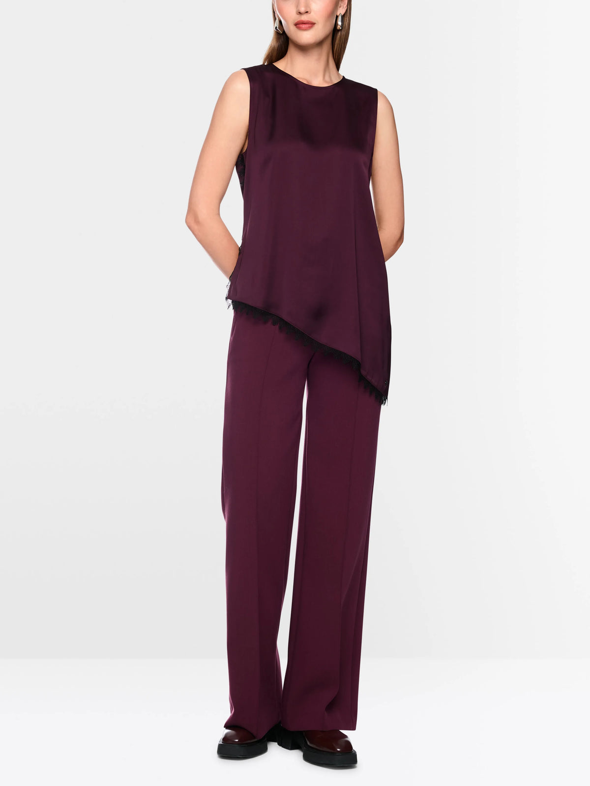 Marc Cain Winetasting Women Asymmetrical Top SKU: BC 61.08 W25_296 Image 01