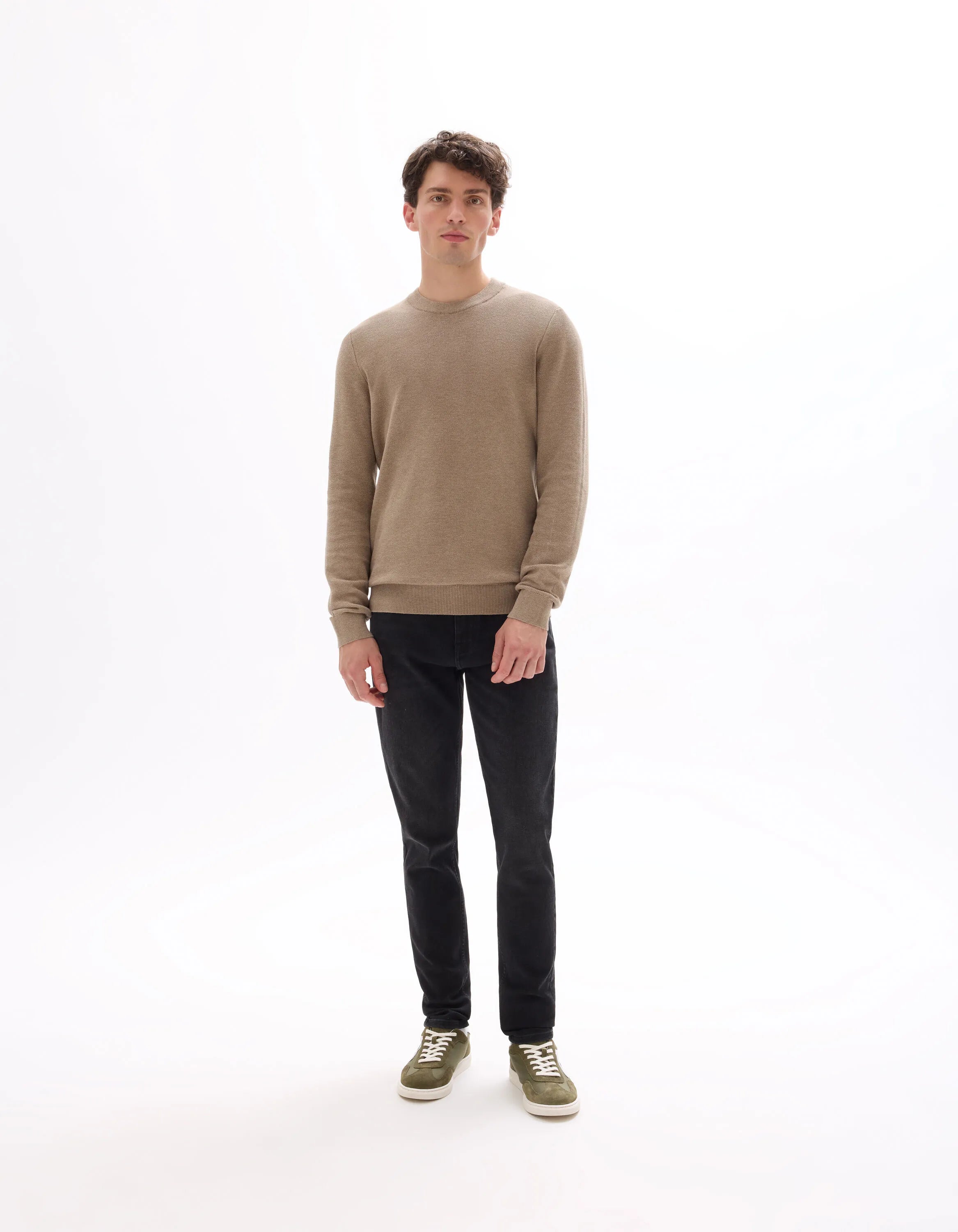 Celio_Beige Humus_100% Organic Cotton Crew Neck Sweater_BEPIC_BEIGE HUMUS_02