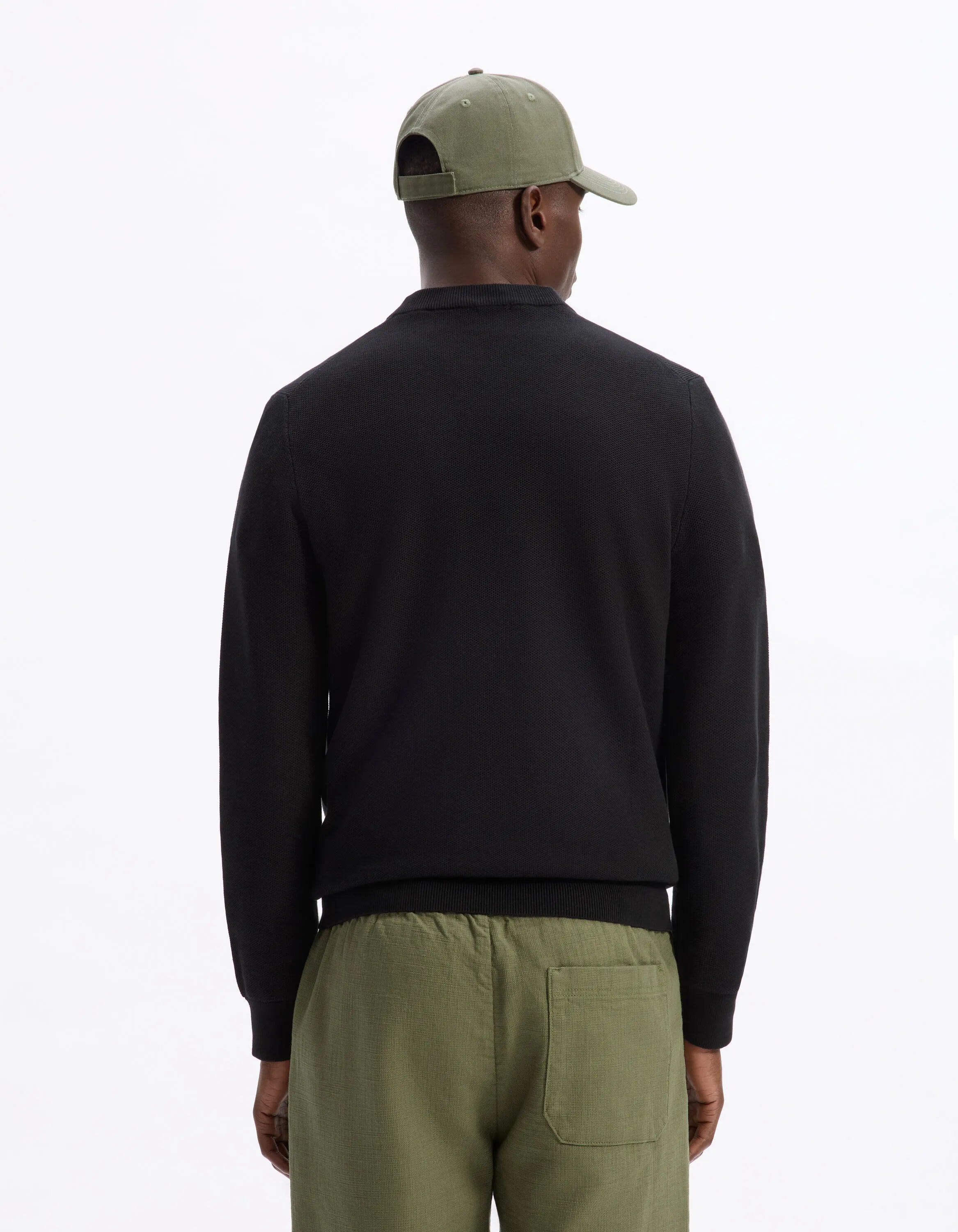 Celio_Black_100% Cotton Round Neck Sweater_BEPIC_BLACK_03