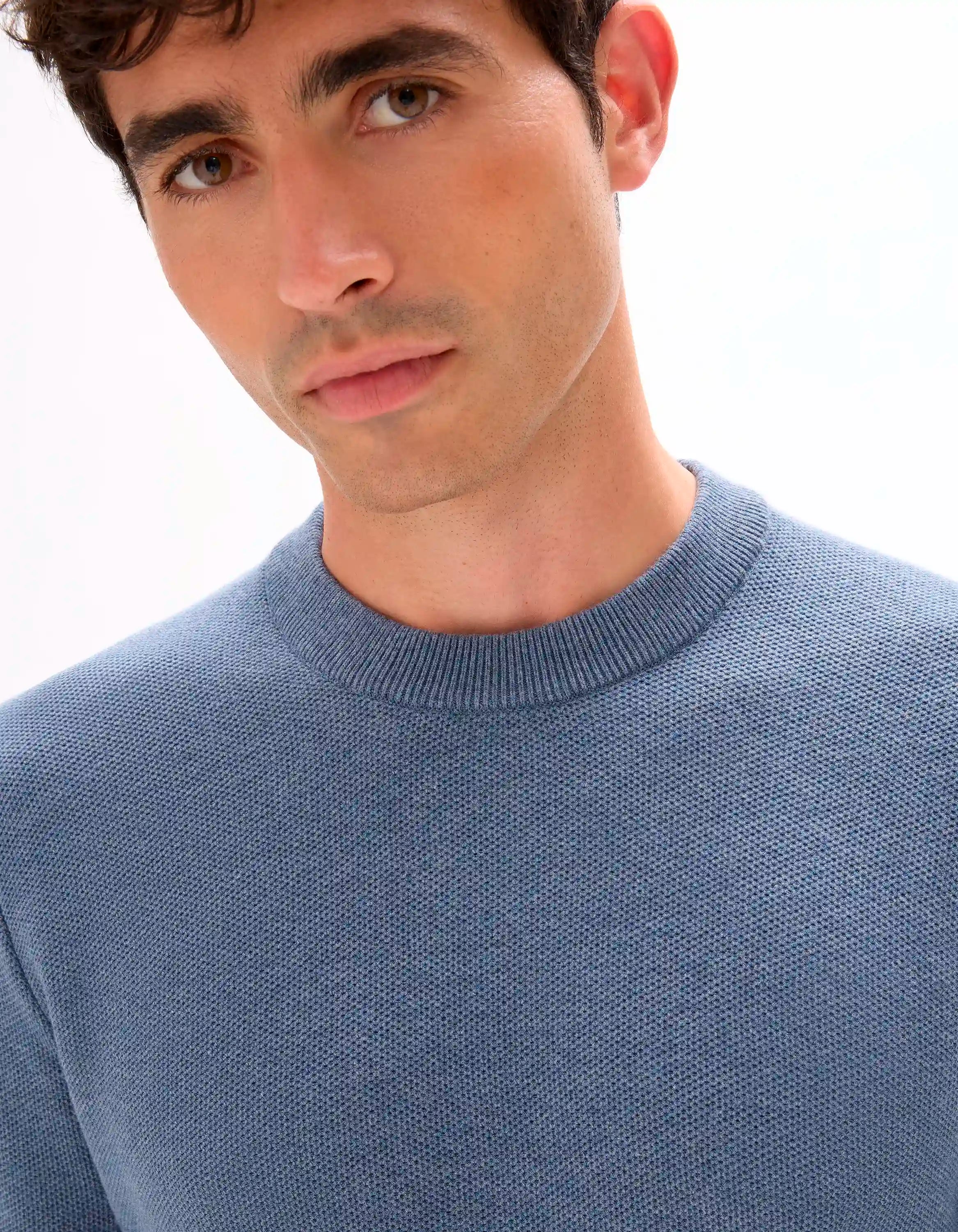 Celio_Blue Storm_100% Organic Cotton Crew Neck Sweater_BEPIC_BLUE STORM_04