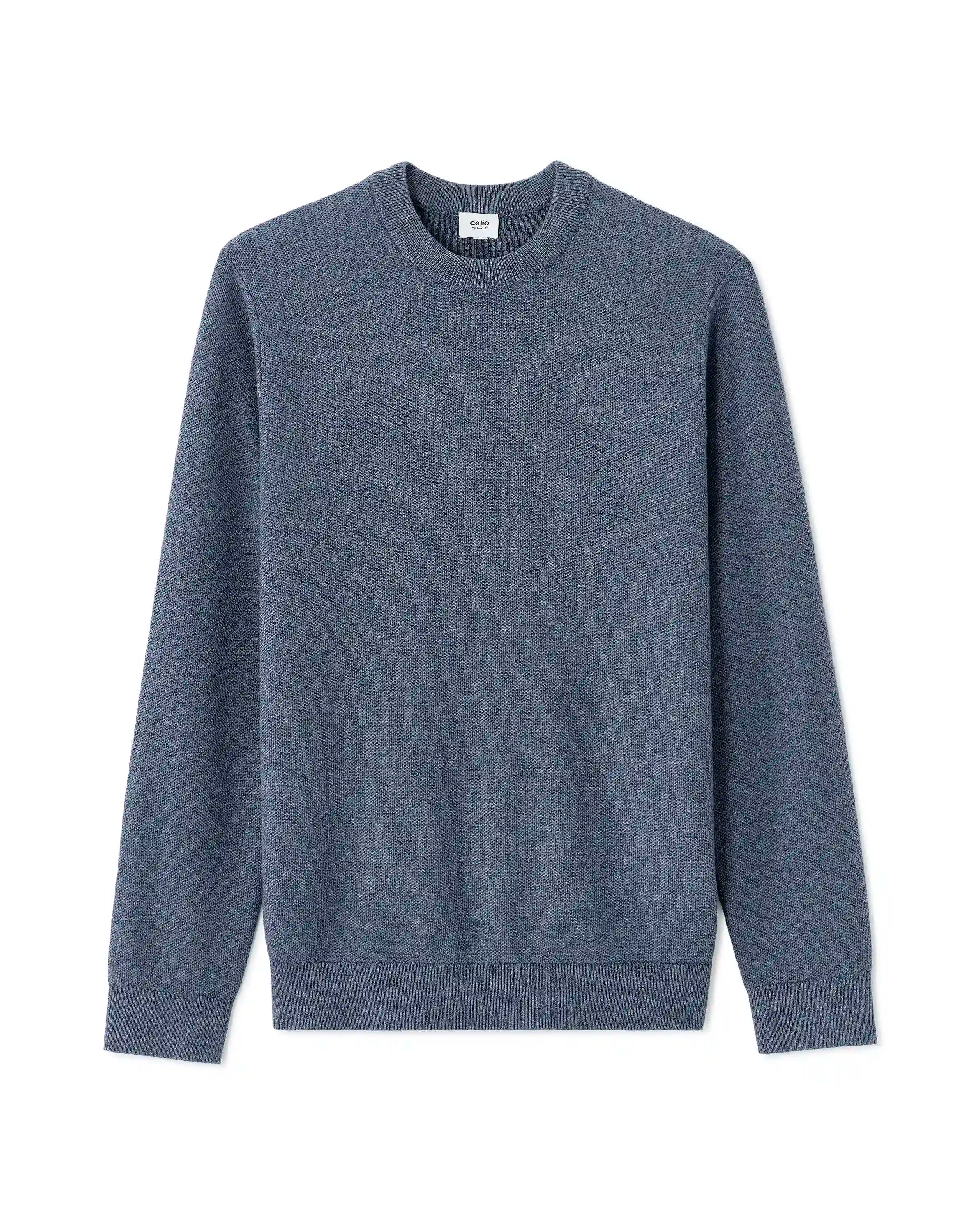 Celio_Blue Storm_100% Organic Cotton Crew Neck Sweater_BEPIC_BLUE STORM_07