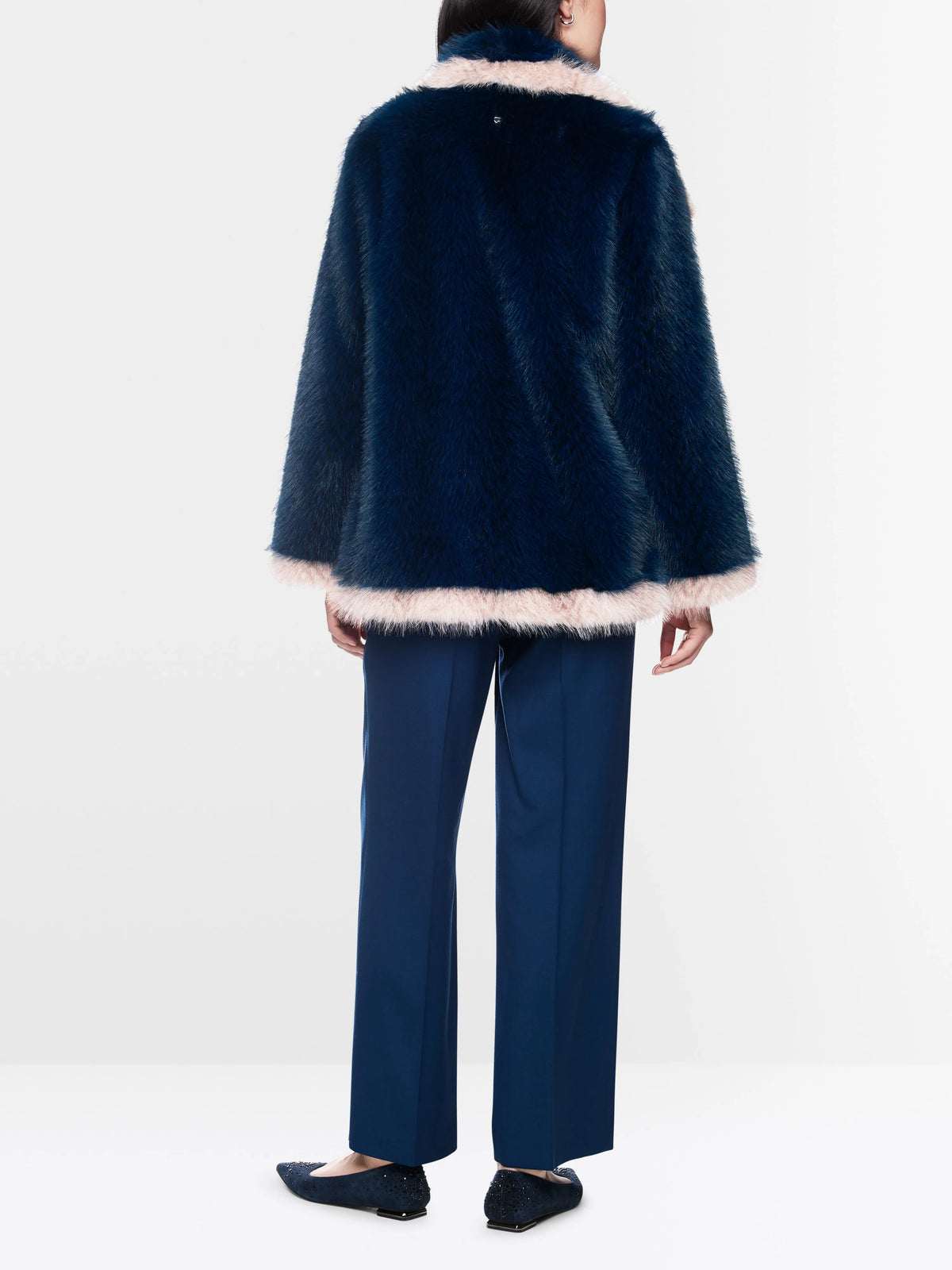 Marc Cain Pageant Blue Women Cosy Faux Fur Jacket SKU: BG 12.01 W35_393 Image 02