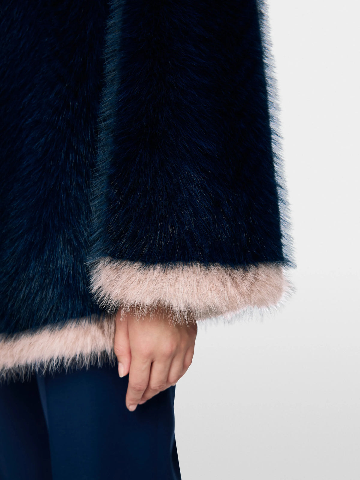 Marc Cain Pageant Blue Women Cosy Faux Fur Jacket SKU: BG 12.01 W35_393 Image 04
