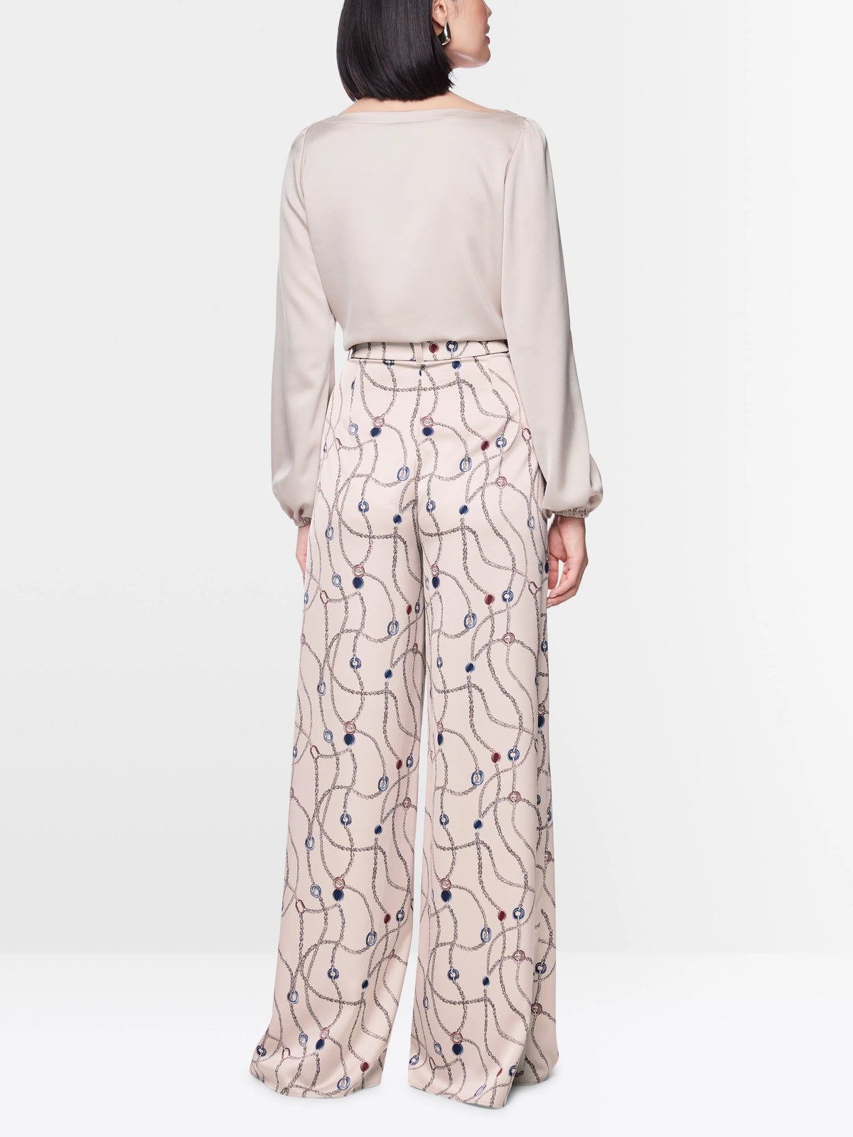 Marc Cain Light Desert Taupe Women WAUKEE Trousers with Chain Print SKU: BG 81.12 W28_702 Image 02