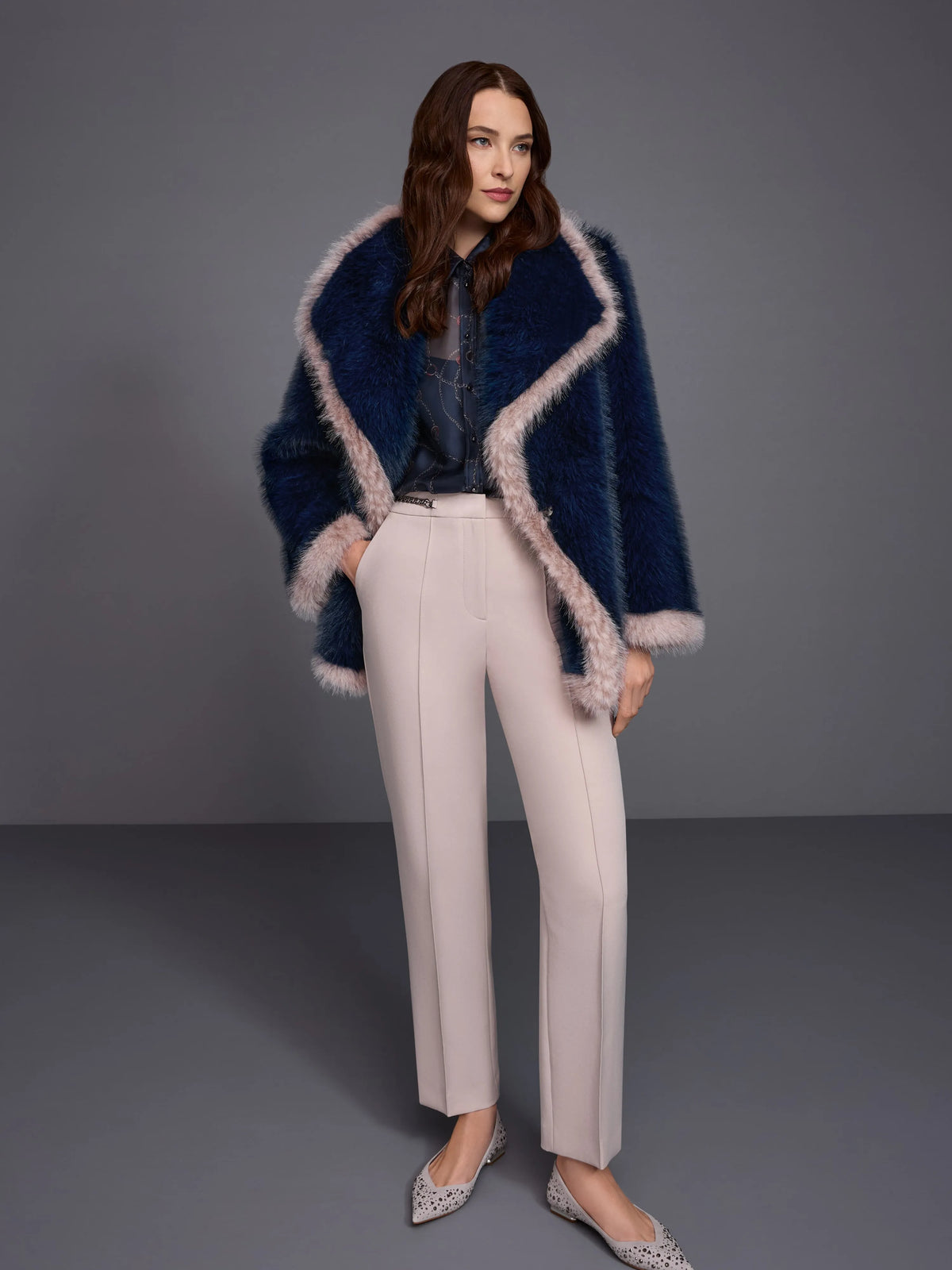 Marc Cain Light Desert Taupe Women FRANCA High-Waist Trousers SKU: BG 81.13 W21_702 Image 08