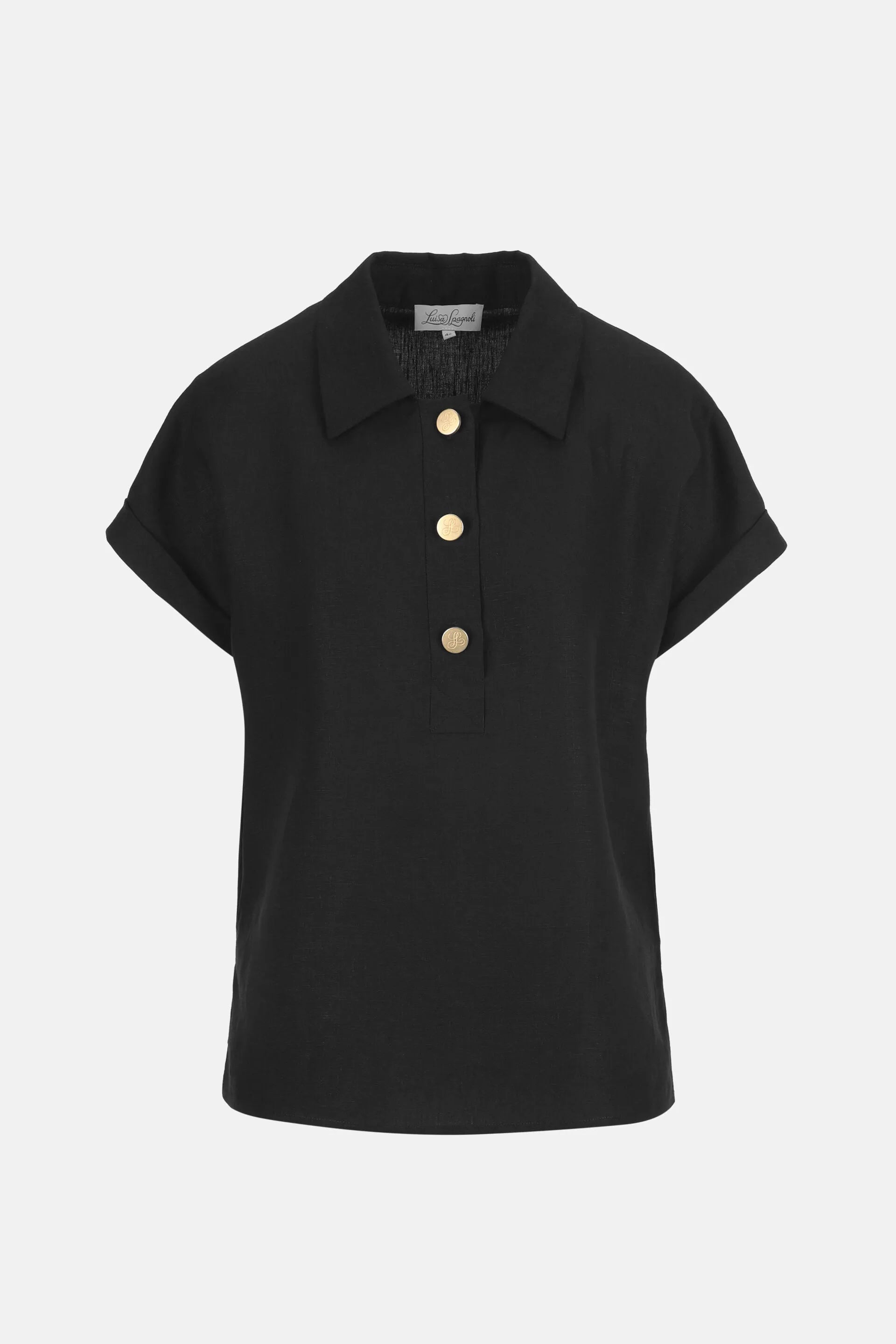 Luisa Spagnoli Nero Women Bighe - Shirt with Gold Buttons SKU: BIGHE_0101 Image 06