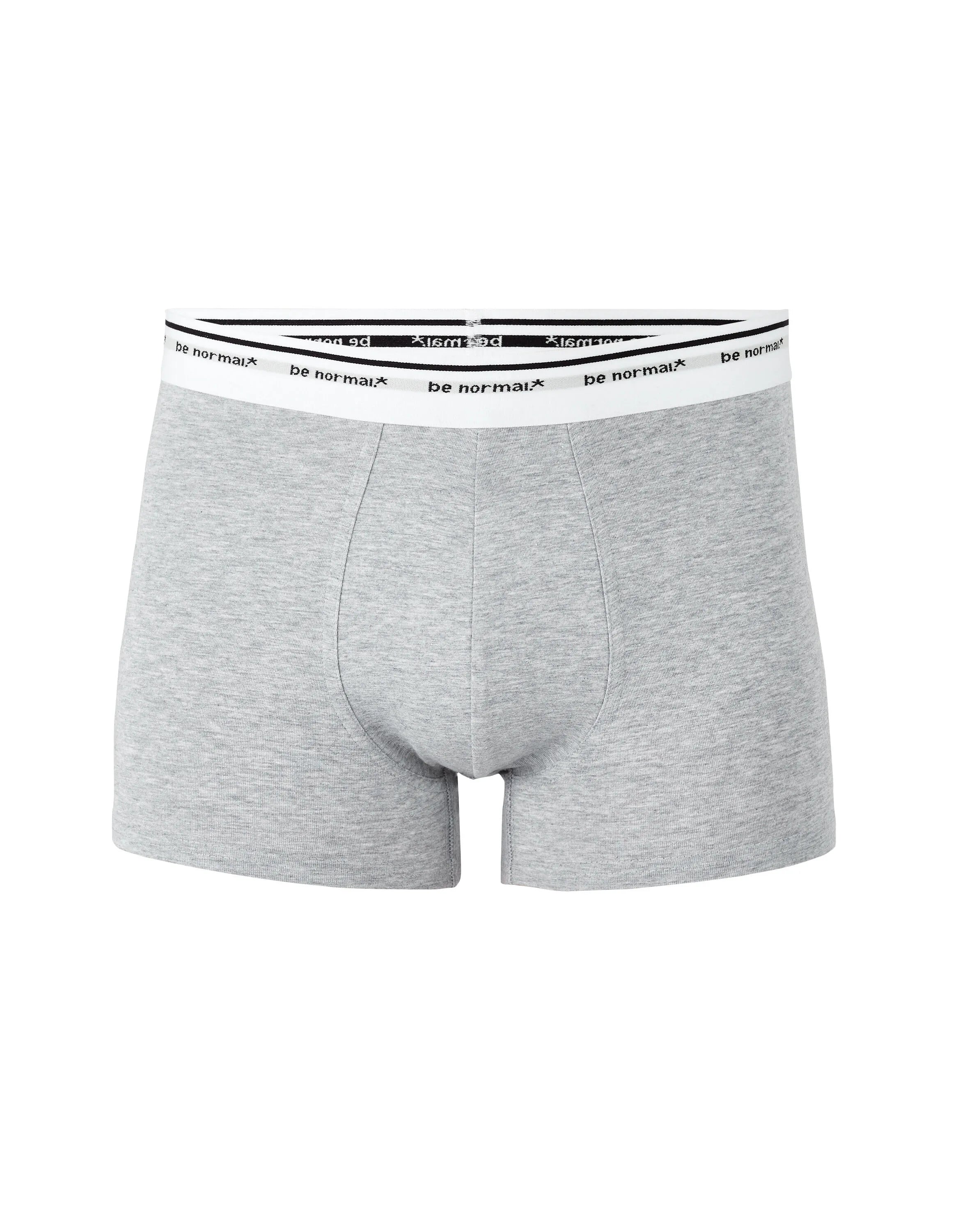 Celio_Heather Grey_Stretch Cotton Boxer Shorts with Contrasting Waistband_BINORMAL1_HEATHER GREY_01