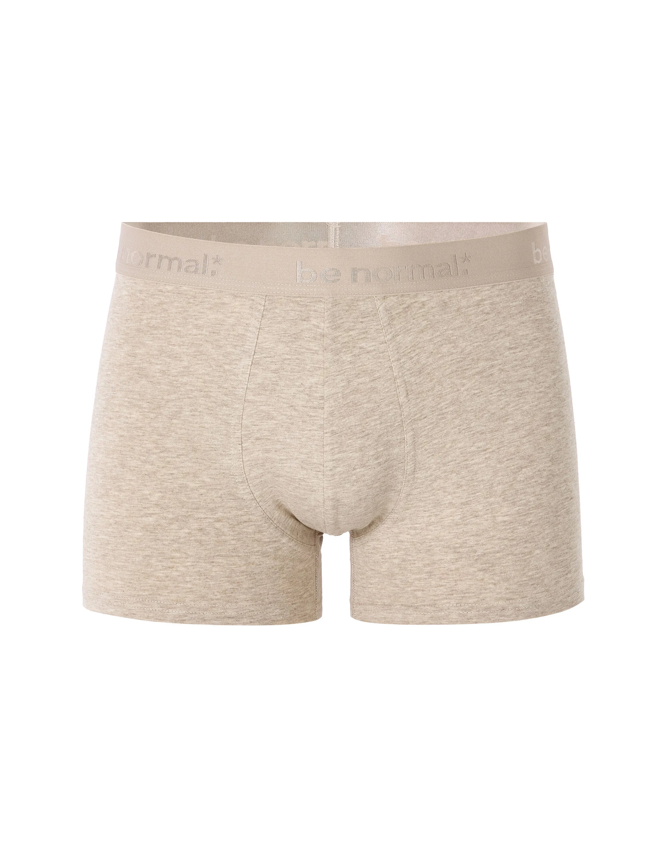 Celio_Beige Chine_Plain Stretch Cotton Boxer Shorts_BINORMAL_BEIGE CHINE_01