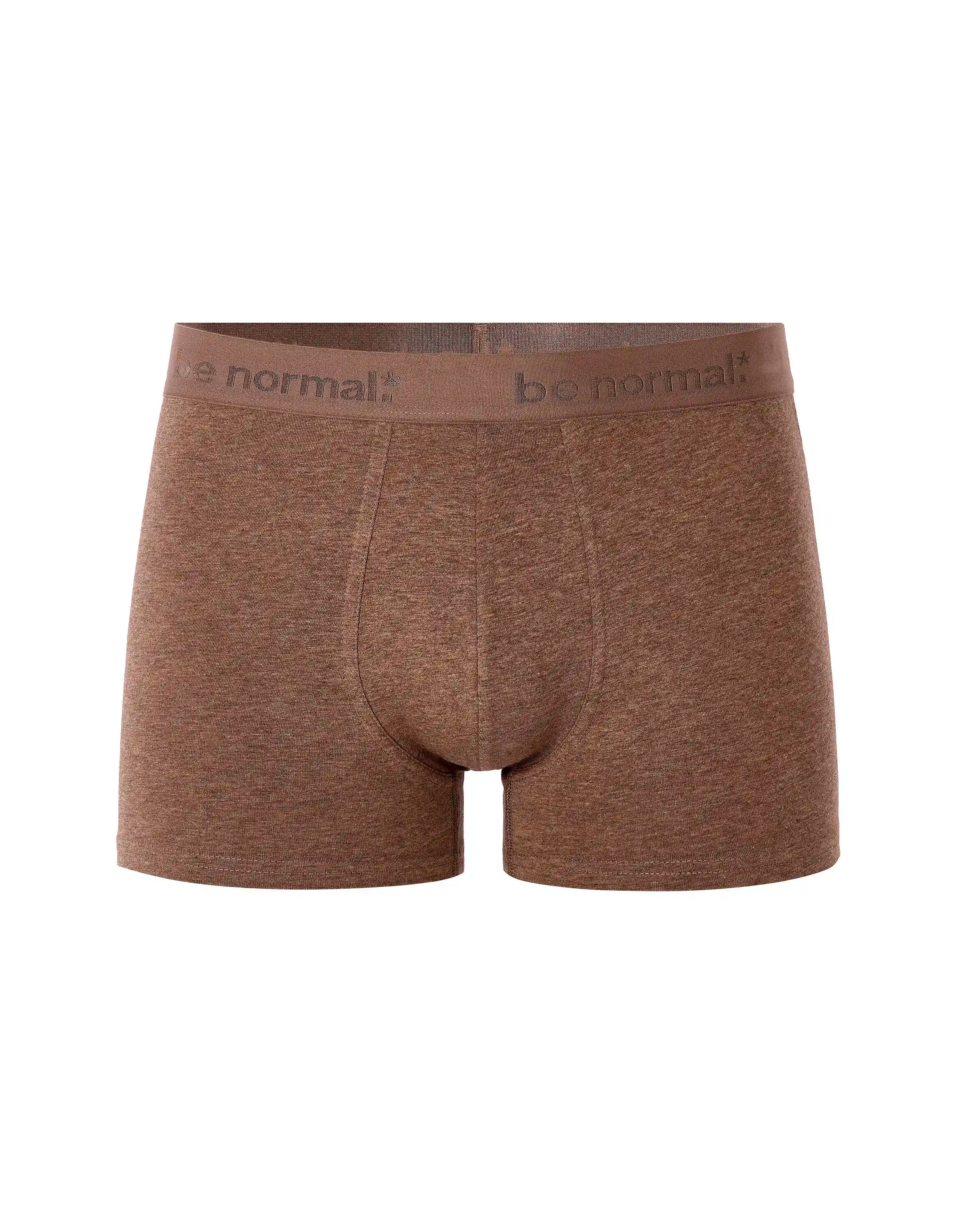 Celio_Heather Brown_Plain Stretch Cotton Boxer Shorts_BINORMAL_HEATHER BROWN_01