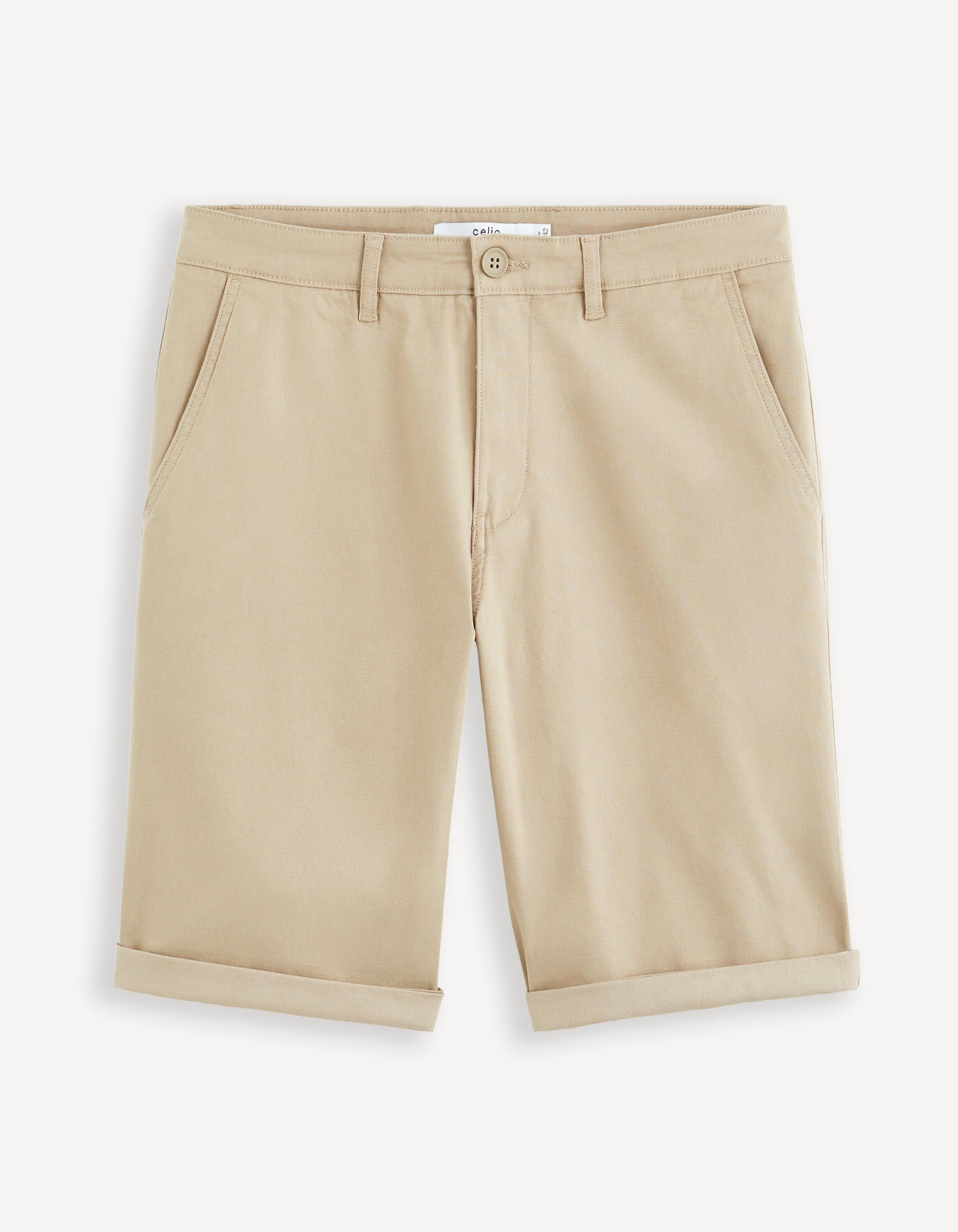 Plain Chino Bermuda Shorts In Stretch Cotton_BOCHINOBM_BEIGE MOYEN_02