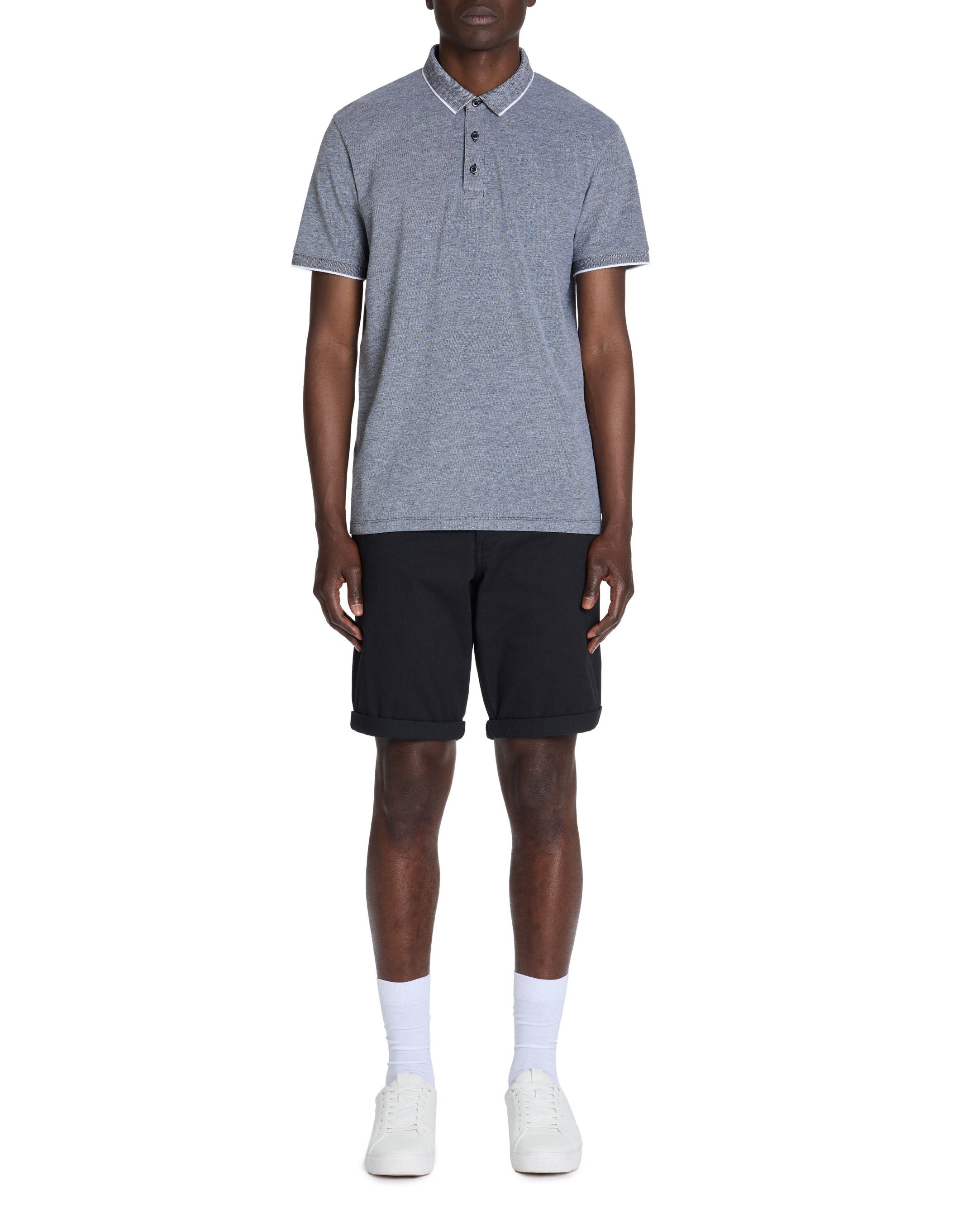 Celio_Black Chino Shorts in Stretch Cotton_BOCHINOBM_NOIR_01