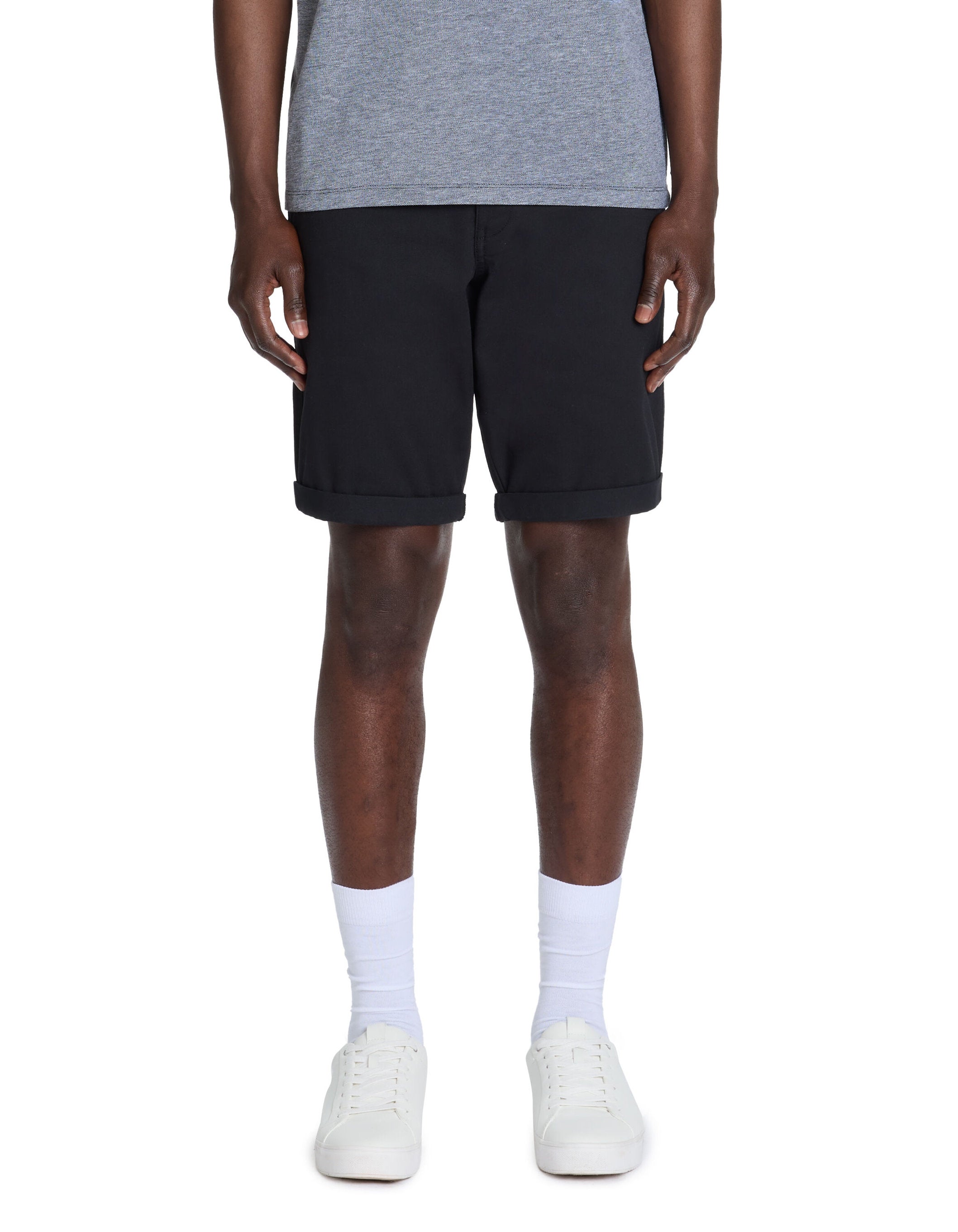 Celio_Black Chino Shorts in Stretch Cotton_BOCHINOBM_NOIR_02