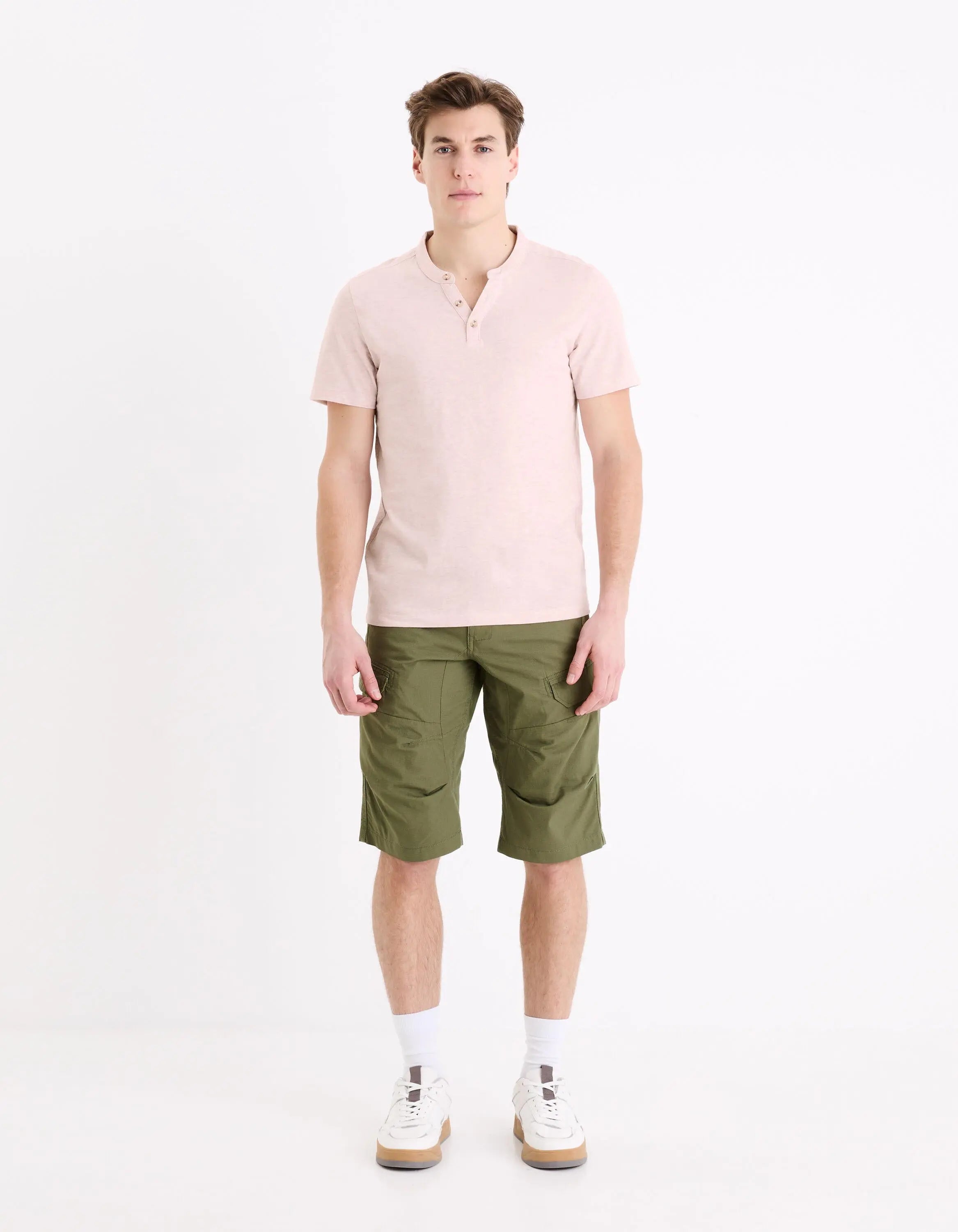 100% Cotton Cargo Shorts_BOCOURTBM1_KHAKI_02