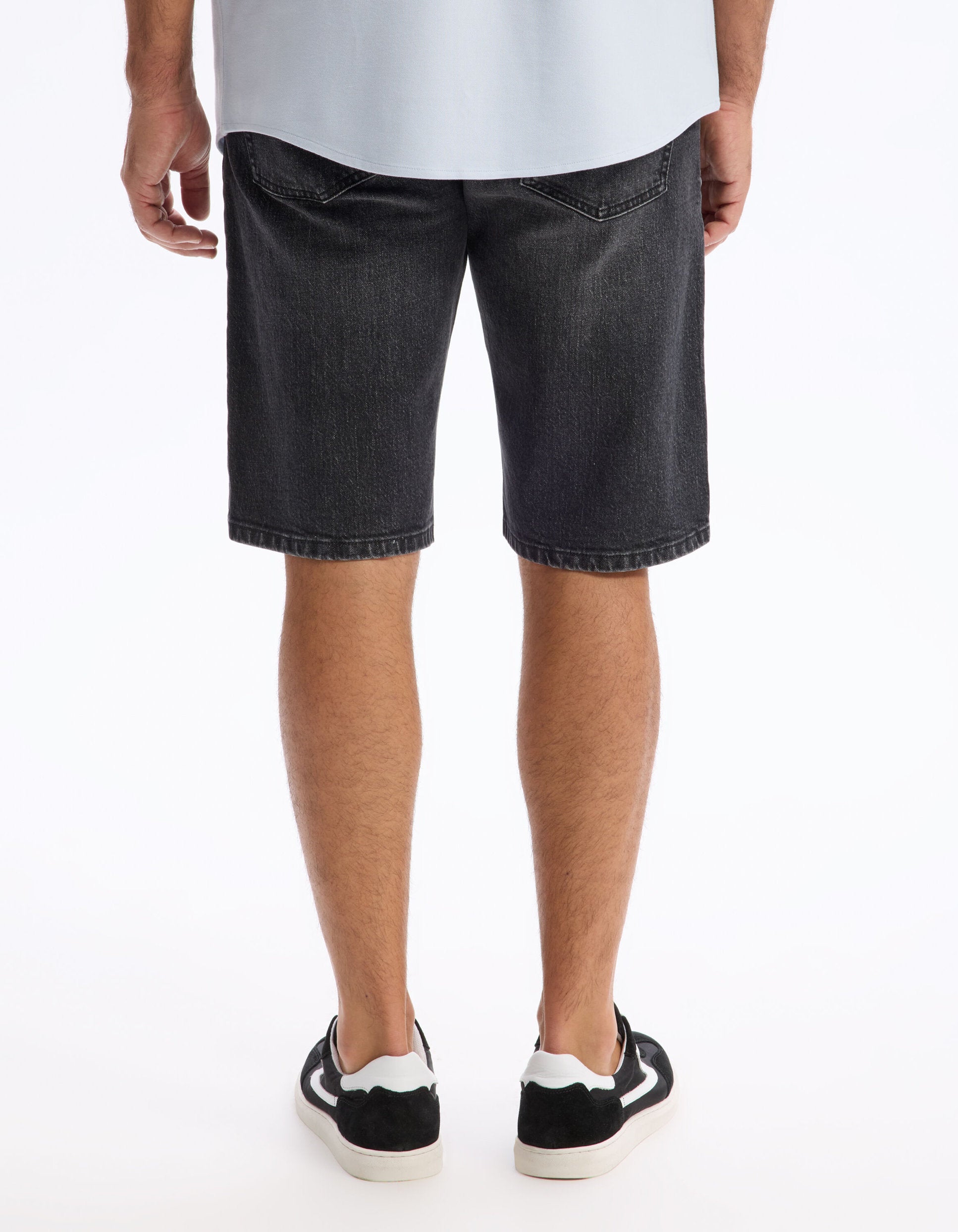 Celio_Black Stretch Cotton Denim Shorts_BOFIRSTBM_BLACK_03