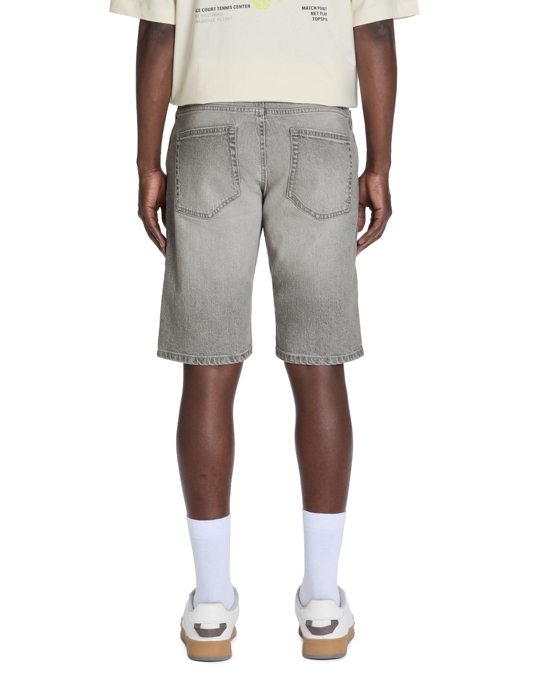 Celio_Grey Stretch Cotton Denim Bermuda Shorts_BOFIRSTBM_GREY E25_03