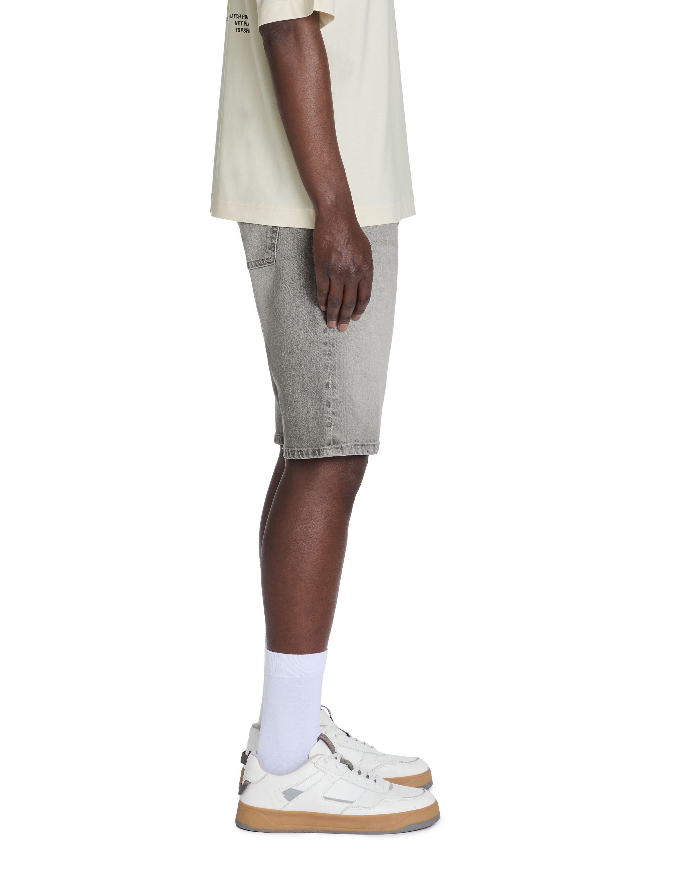 Celio_Grey Stretch Cotton Denim Bermuda Shorts_BOFIRSTBM_GREY E25_04