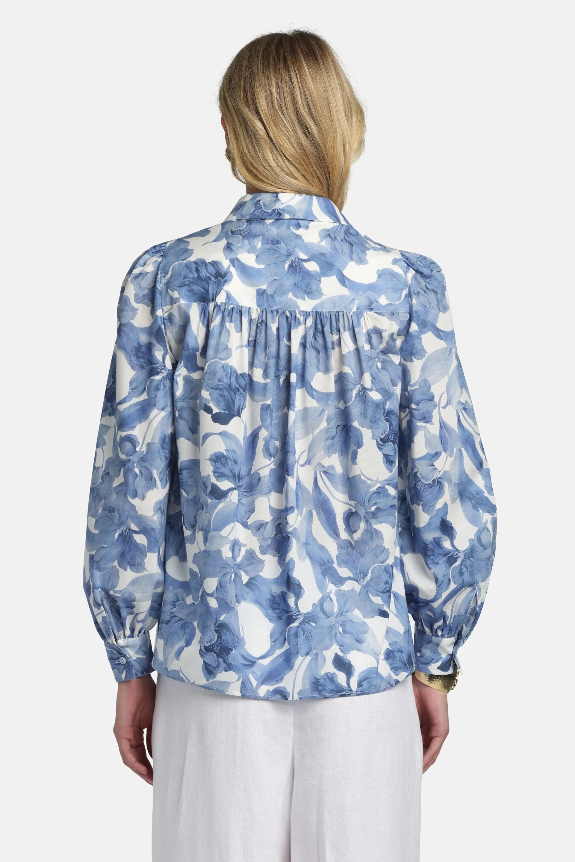 Luisa Spagnoli Var Panna Bluette Women Bollino - Printed Shirt SKU: BOLLINO_4556 Image 03