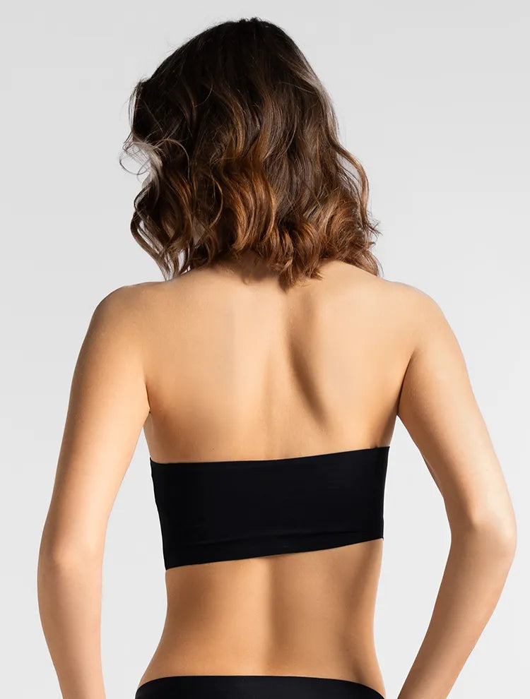 Marie France Black Women Seamstrap Strapless Bandeau Bralette SKU: BRSEAMSTRAP_Black Image 02