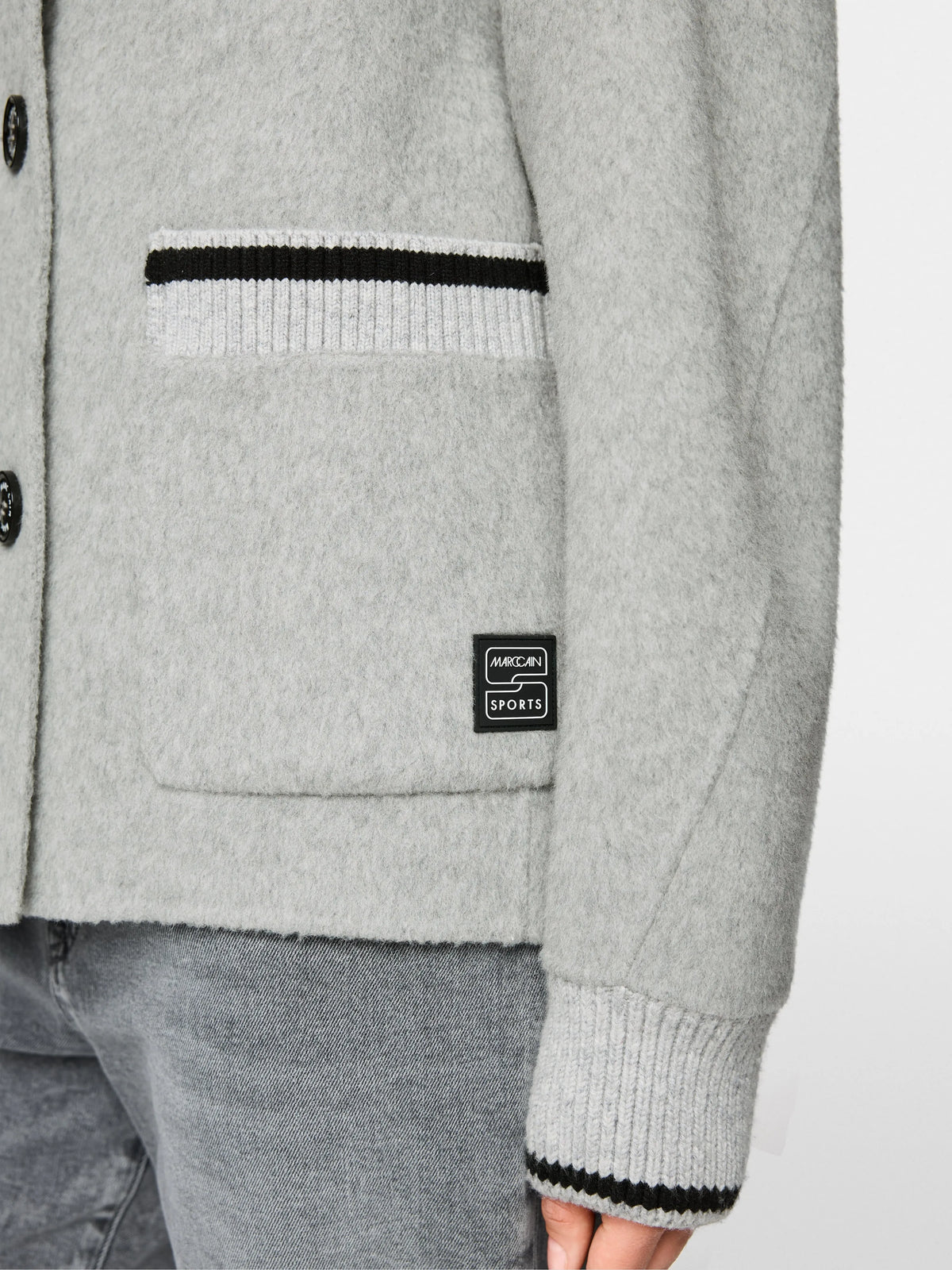 Marc Cain Grey Women Sporty Jacket with Stand-Up Collar SKU: BS 12.10 W28_820 Image 04