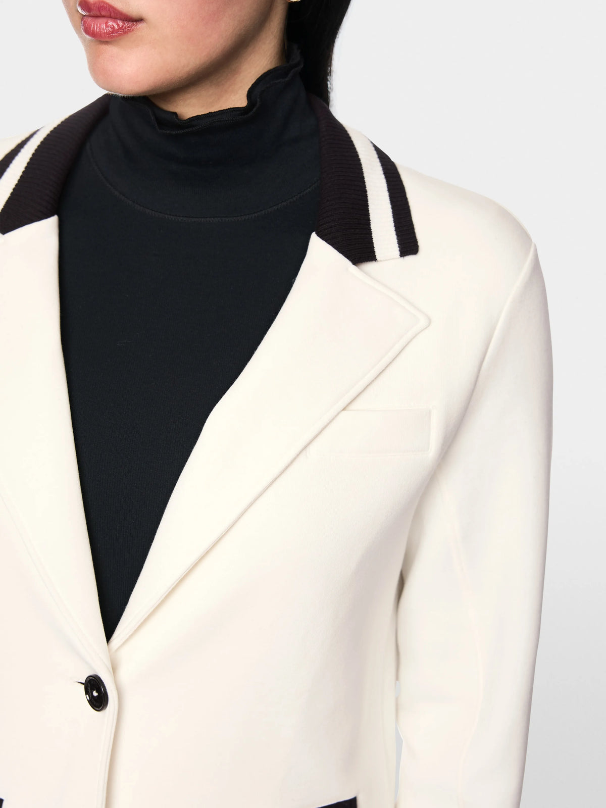 Marc Cain Off-White Women Scuba Jersey Blazer SKU: BS 34.13 J09_110 Image 03