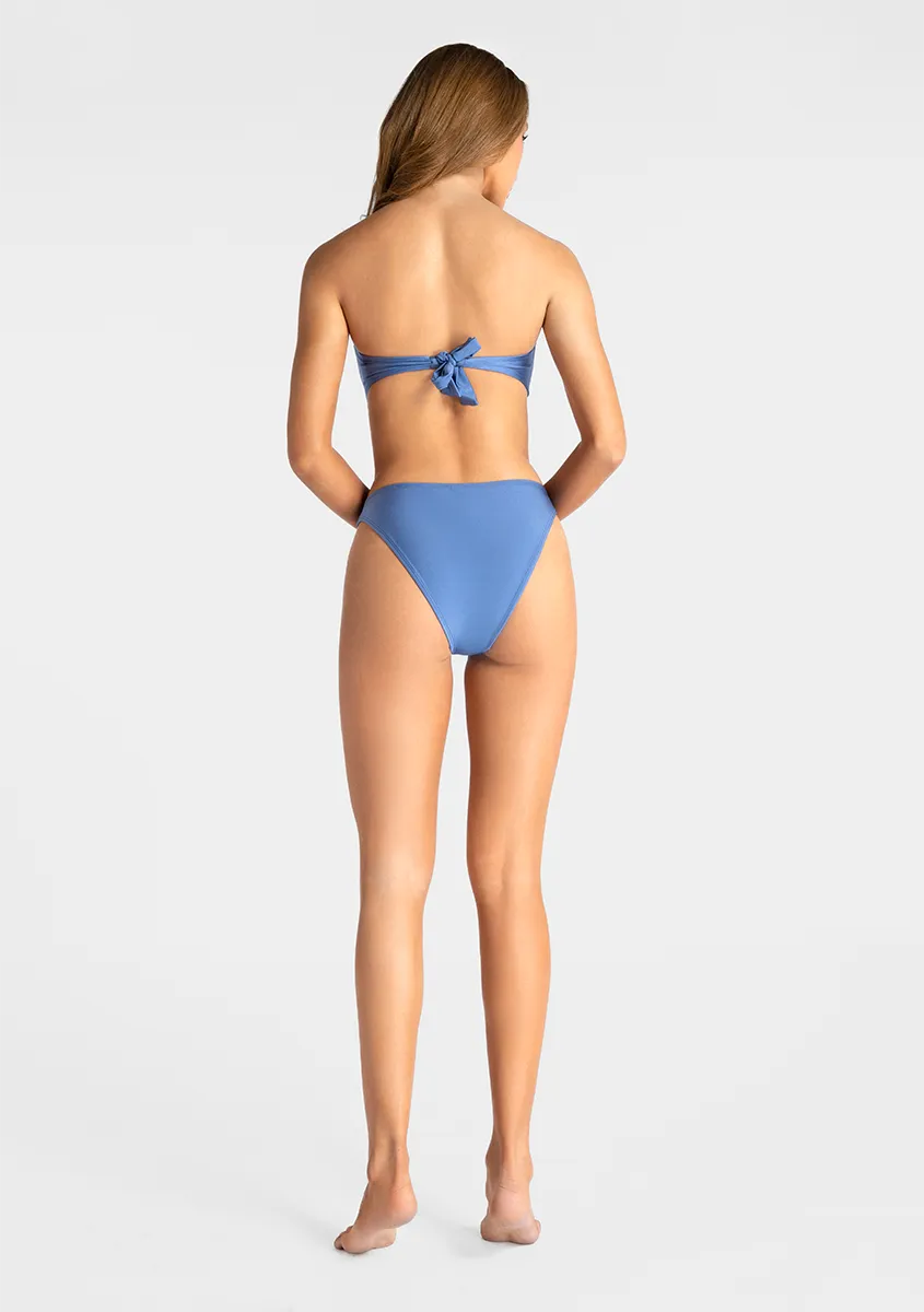 Marie France Dark Blue Women Braun Bandeau V-Hardware Bikini Top SKU: BWBRAUNTOP_Dark Blue Image 04