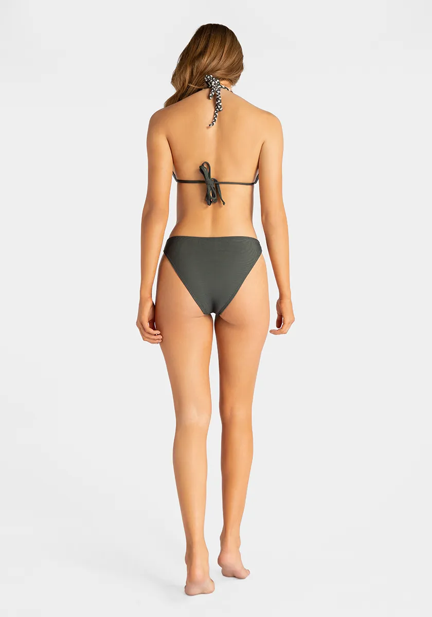 Marie France Kaki Women Mag Ribbed Triangle Braided Cord Bikini Top SKU: BWMAGTOP_Kaki Image 04