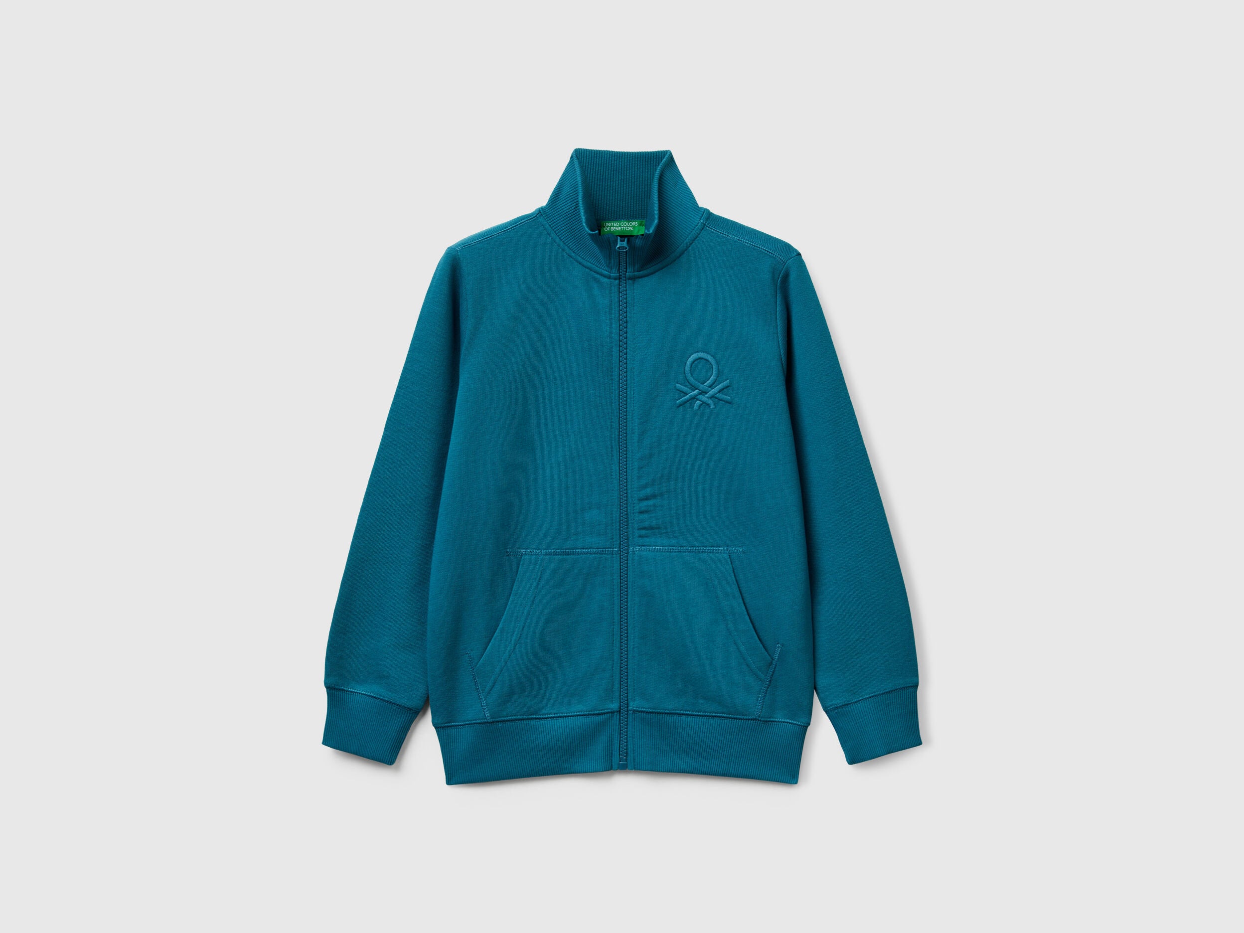 Benetton_Teal_Pure Cotton Tracksuit with Zipper_C501B-CF058S_3C5_02