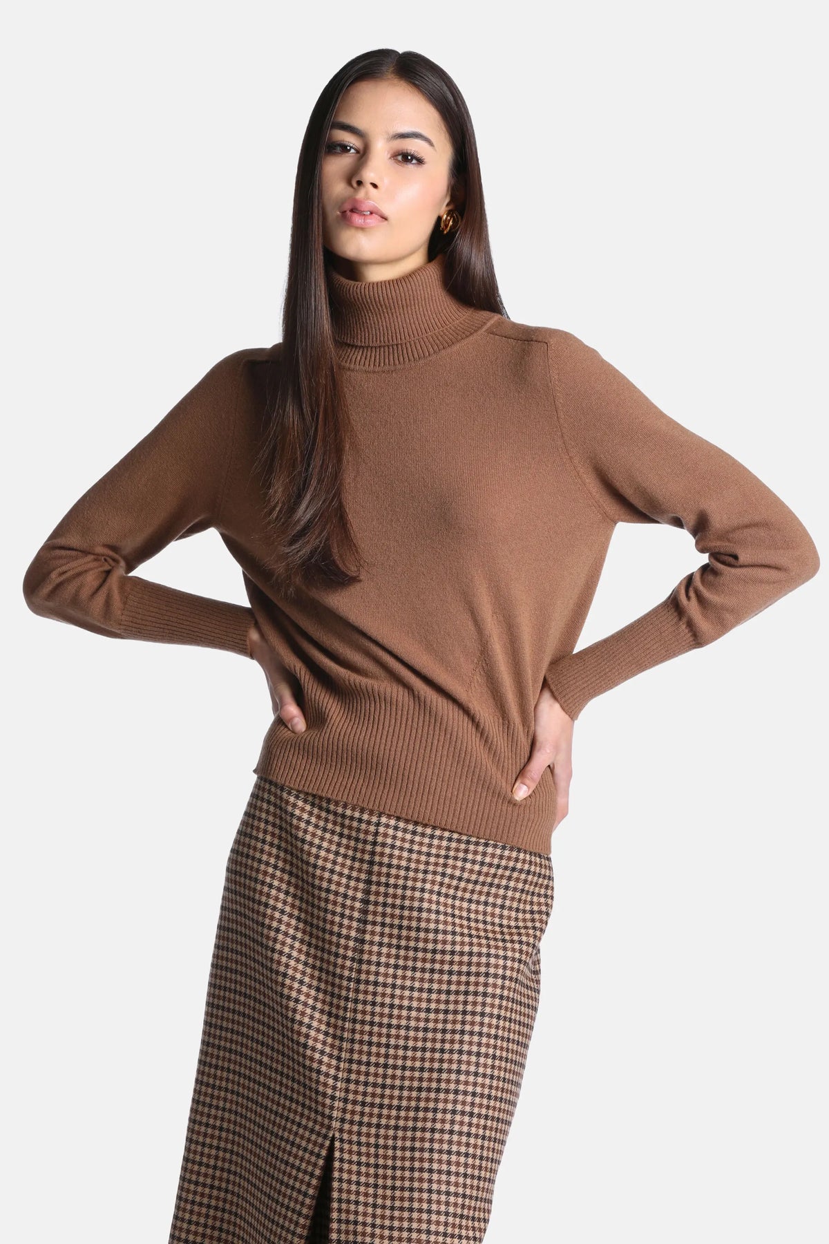 Luisa Spagnoli Cammello Women Caprese - Turtleneck Pullover SKU: CAPRESE B_2331 Image 01