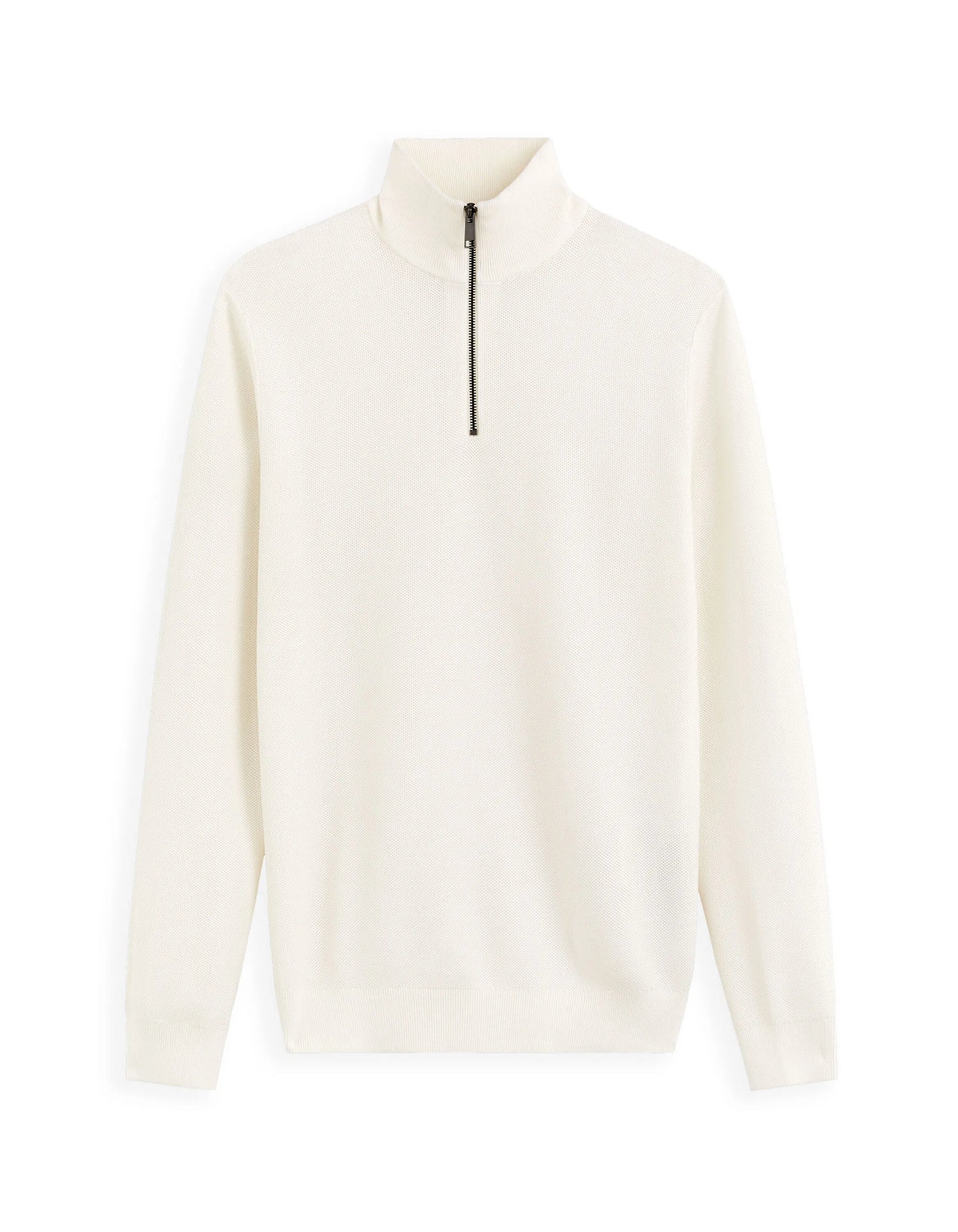 Celio_Ecru_100% Cotton Trucker Neck Sweater_CELIM_ECRU_05