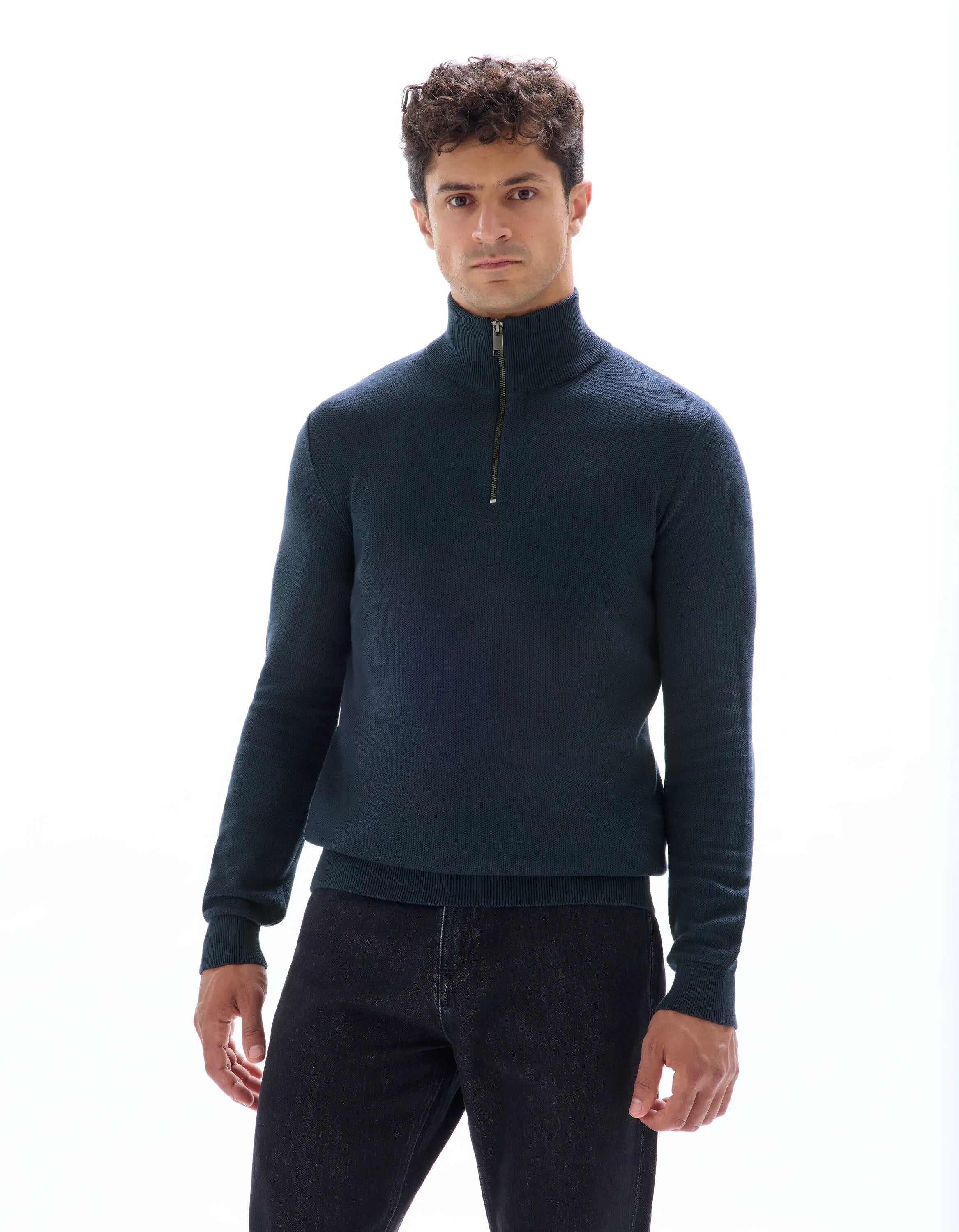 Celio_Navy_100% Cotton Crew Neck Sweater_CELIM_NAVY_01