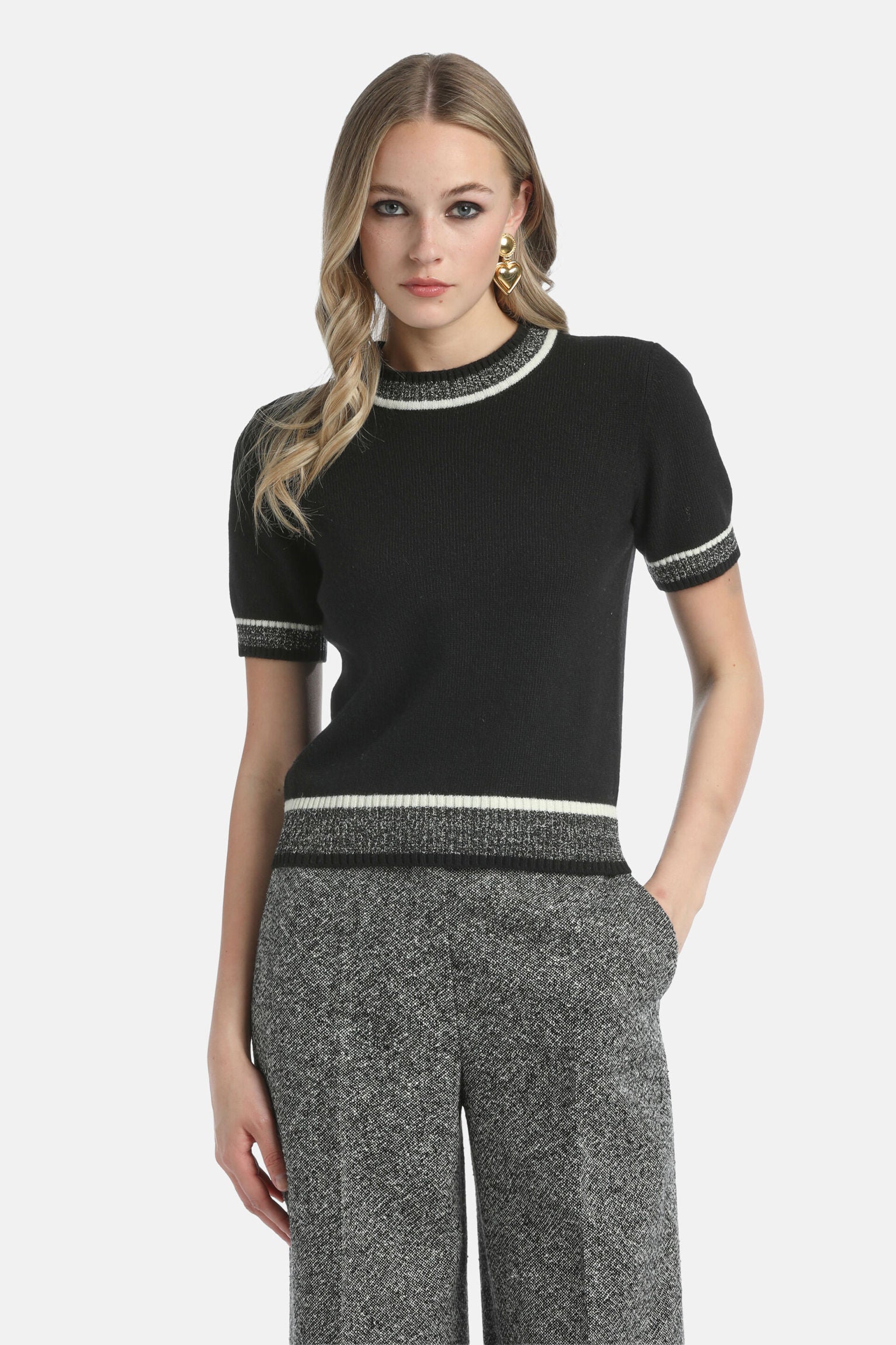 Luisa Spagnoli_Var Nero Mulin Panna_Cenerino - Knit Top_CENERINO_3038_01