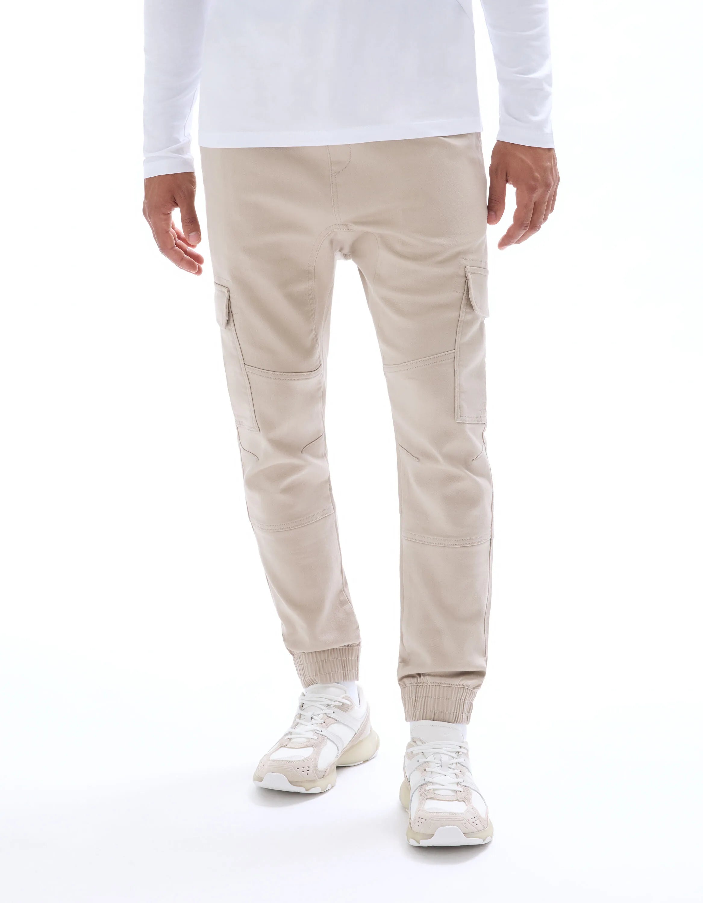 Celio_Beige 07_Slim Cargo Pants in Stretch Cotton_COKIT4_BEIGE 07_02