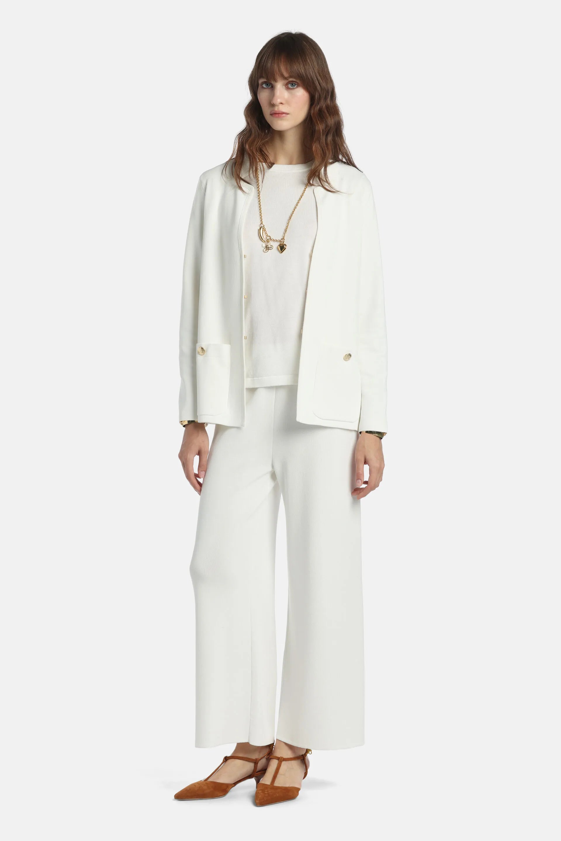 Luisa Spagnoli Panna/Panna Women Conduzione - Cardigan with Contoured Lapels SKU: CONDUZIONE_0202 0202 Image 06
