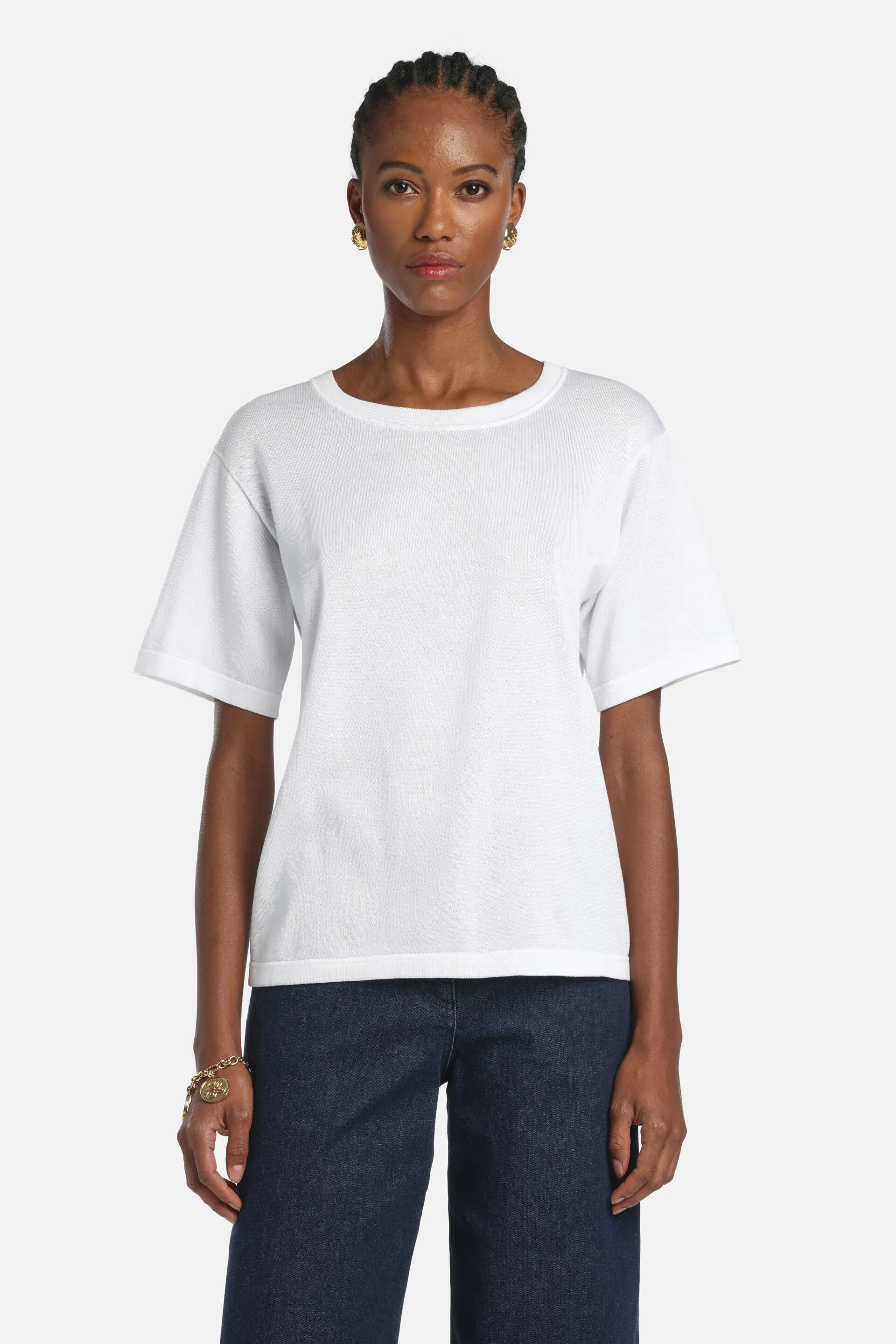 Luisa Spagnoli_Cream_Contagiri - Knit T-Shirt_CONTAGIRI A_0202_01